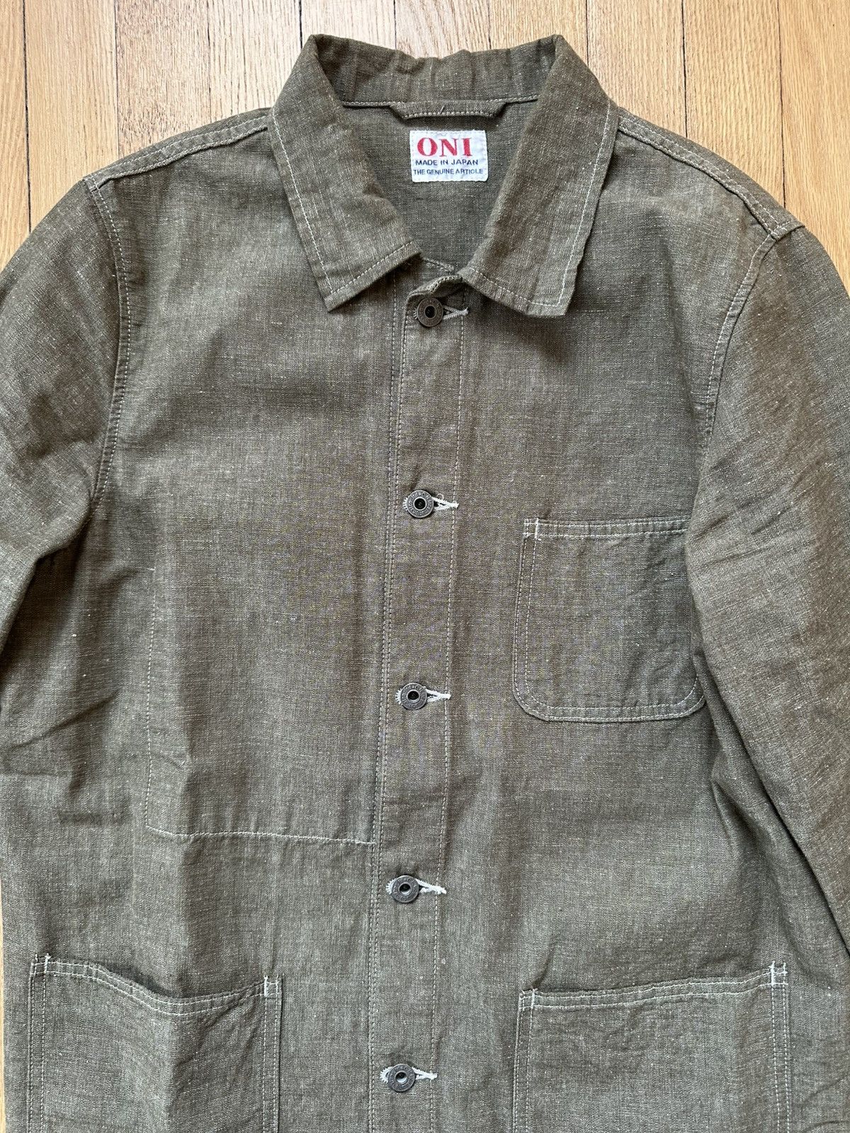 Oni Oni Chambray Chore Coat - Olive Size US S / EU 44-46 / 1 - 10 Thumbnail