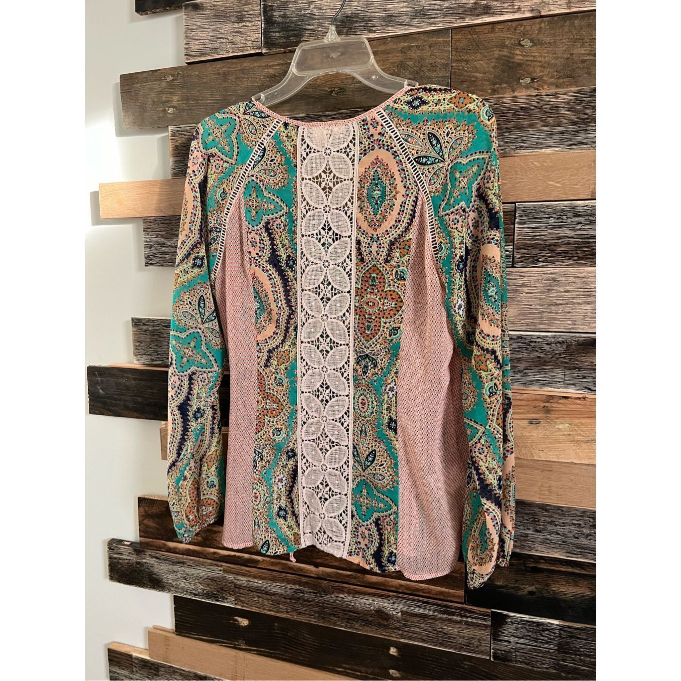 Anthropologie Meadow Rue Anthropologie Crochet Lace Peasant Blouse sheer sz S Size S / US 4 / IT 40 - 2 Thumbnail