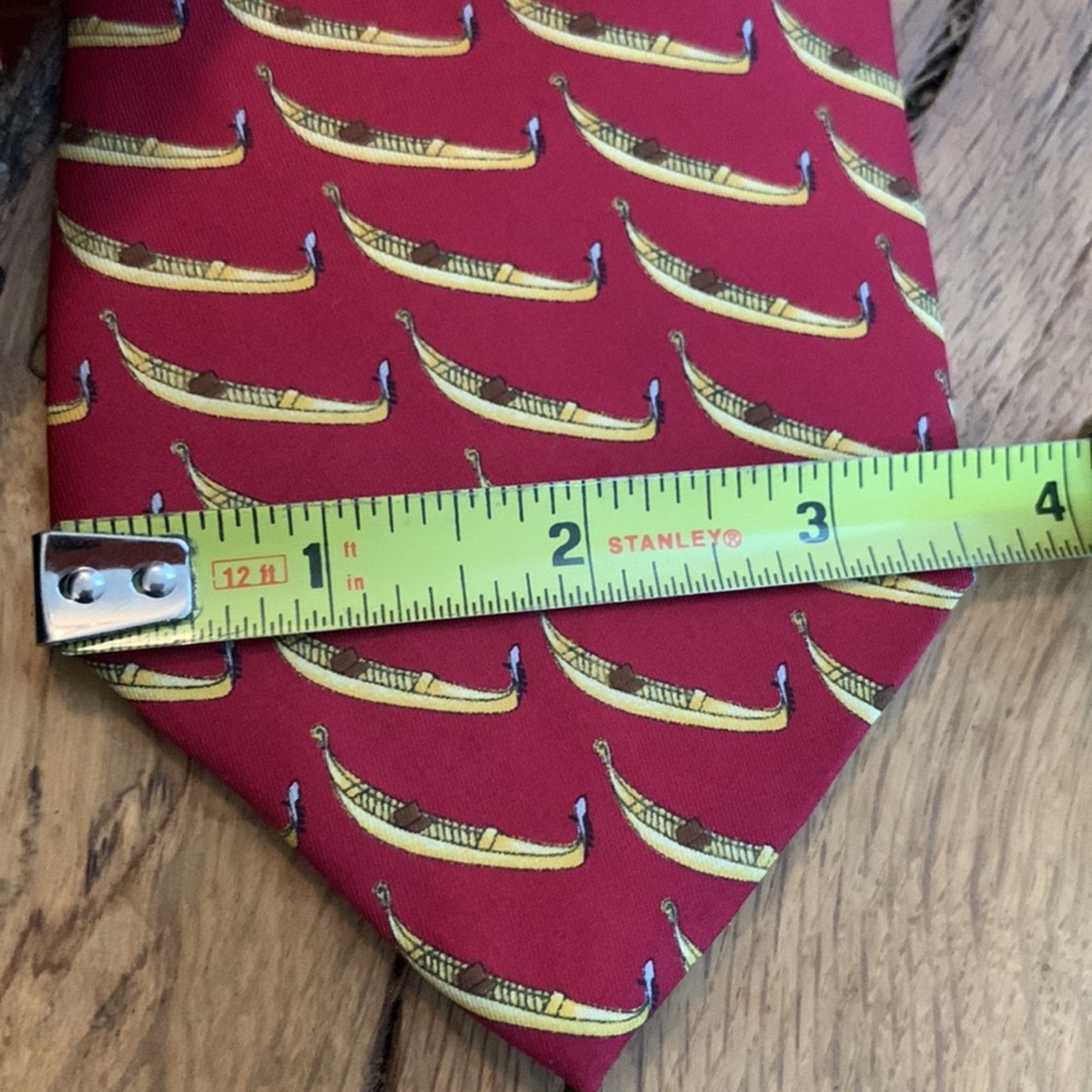 Vintage Venice Fabris Venezia gondola print 100% silk twill necktie Size ONE SIZE - 8 Thumbnail