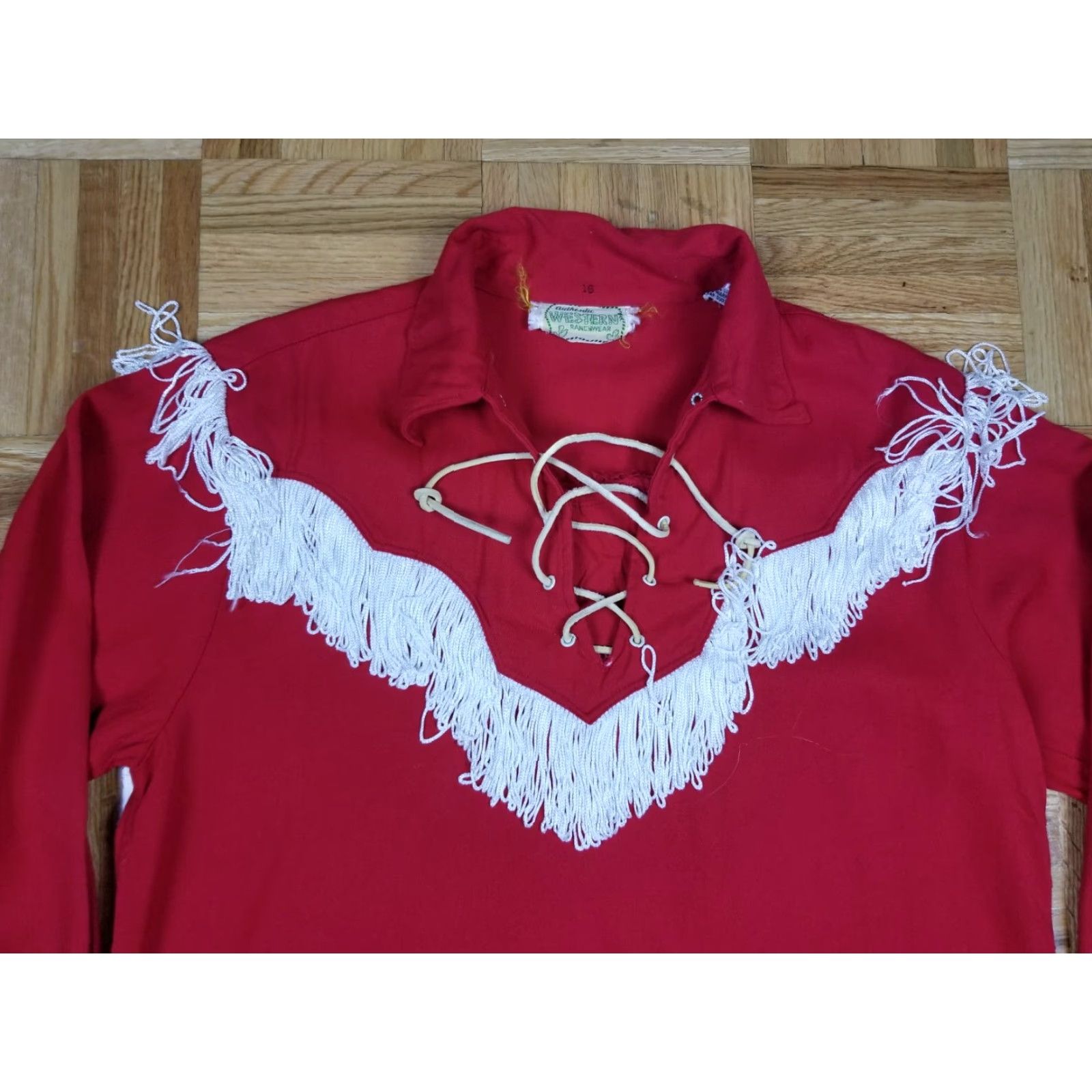 Vintage VINTAGE WESTERN RANCHER RED RAYON COWBOY SHIRT SZ 16 Mens Button-Up Long Sleeve Cotton 40s 50s 23 INCH SHORE TO CUFF Size US L / EU 52-54 / 3 - 2 Thumbnail
