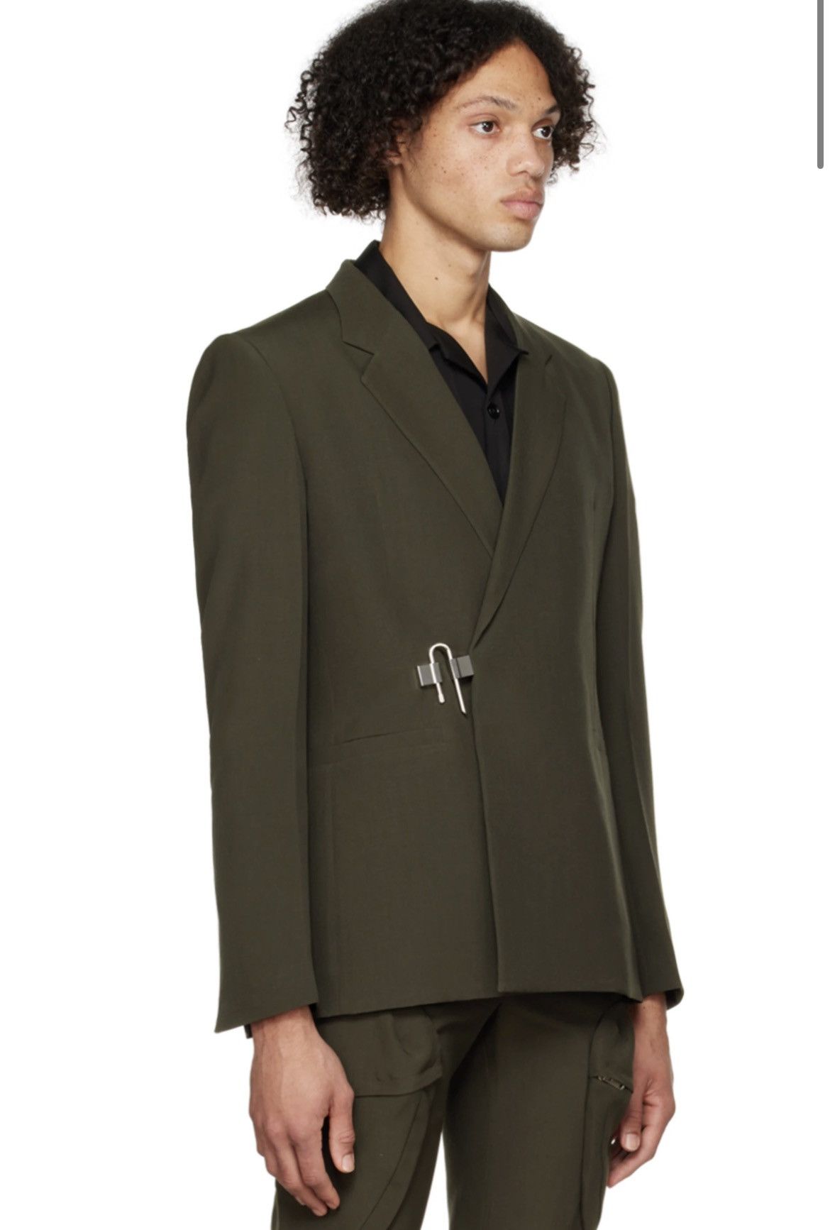 Givenchy RARE $3000 Khaki Green U-Lock Blazer 54 Size 44R - 2 Thumbnail