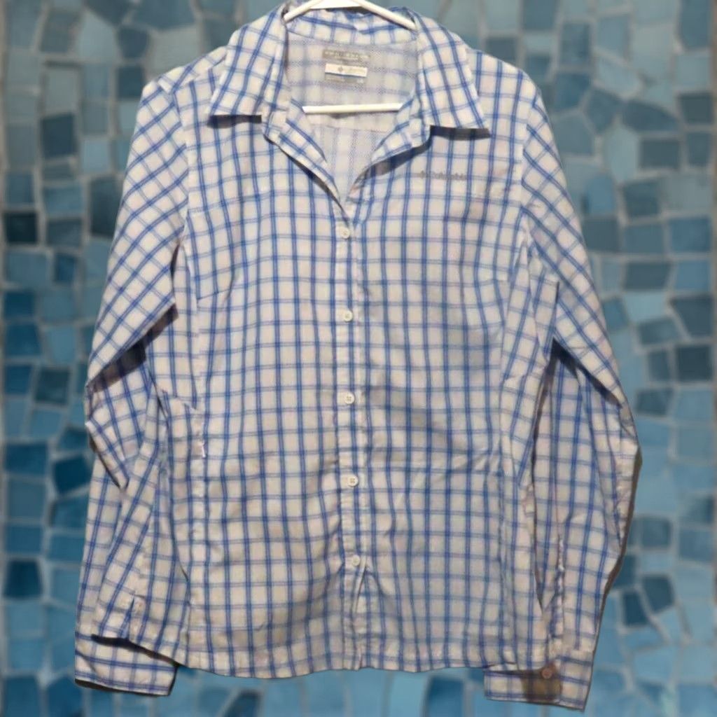 Vintage Columbia Omni-Shade Shirt Button Up Long Sleeve L Mens White Blue Pink Striped Outdoor Classic Size US L / EU 52-54 / 3 - 1 Thumbnail