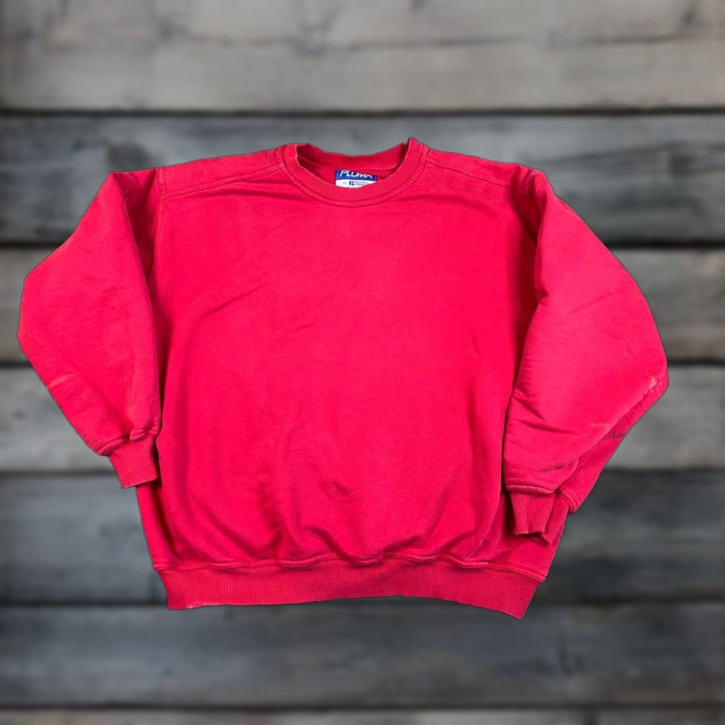 Russell Athletic VINTAGE Distressed Russell Athletic Pluma Sweatshirt Adult 2X Red Crewneck Heavy Cotton-Polyester Blend Mens Sweatshirt 90s Retro Size US XXL / EU 58 / 5 - 1 Thumbnail