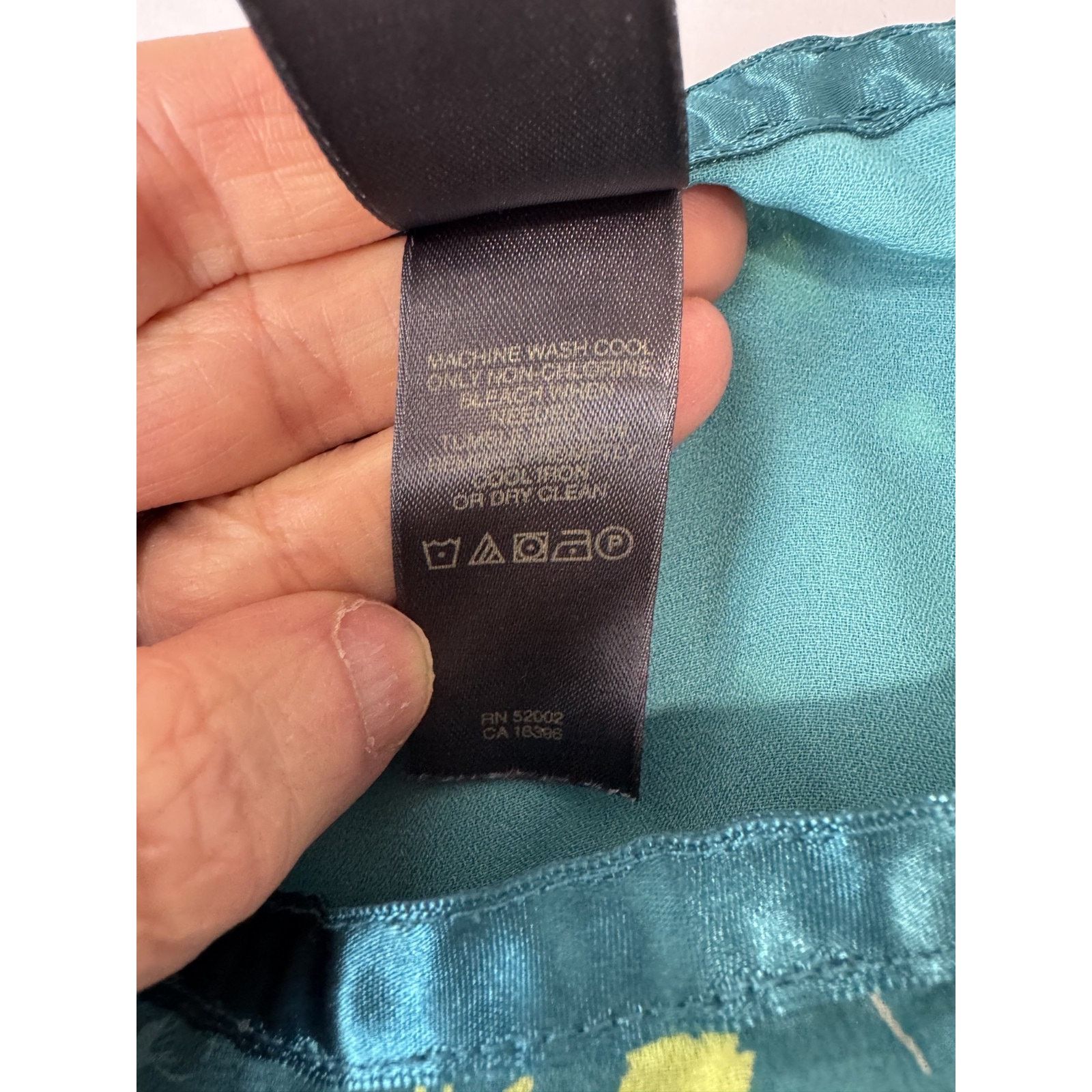 Other Twee Floral Skirt Liz Claiborne Blue Yellow Teal Trumpet 16 Size 38" / US 16 / IT 52 - 8 Thumbnail