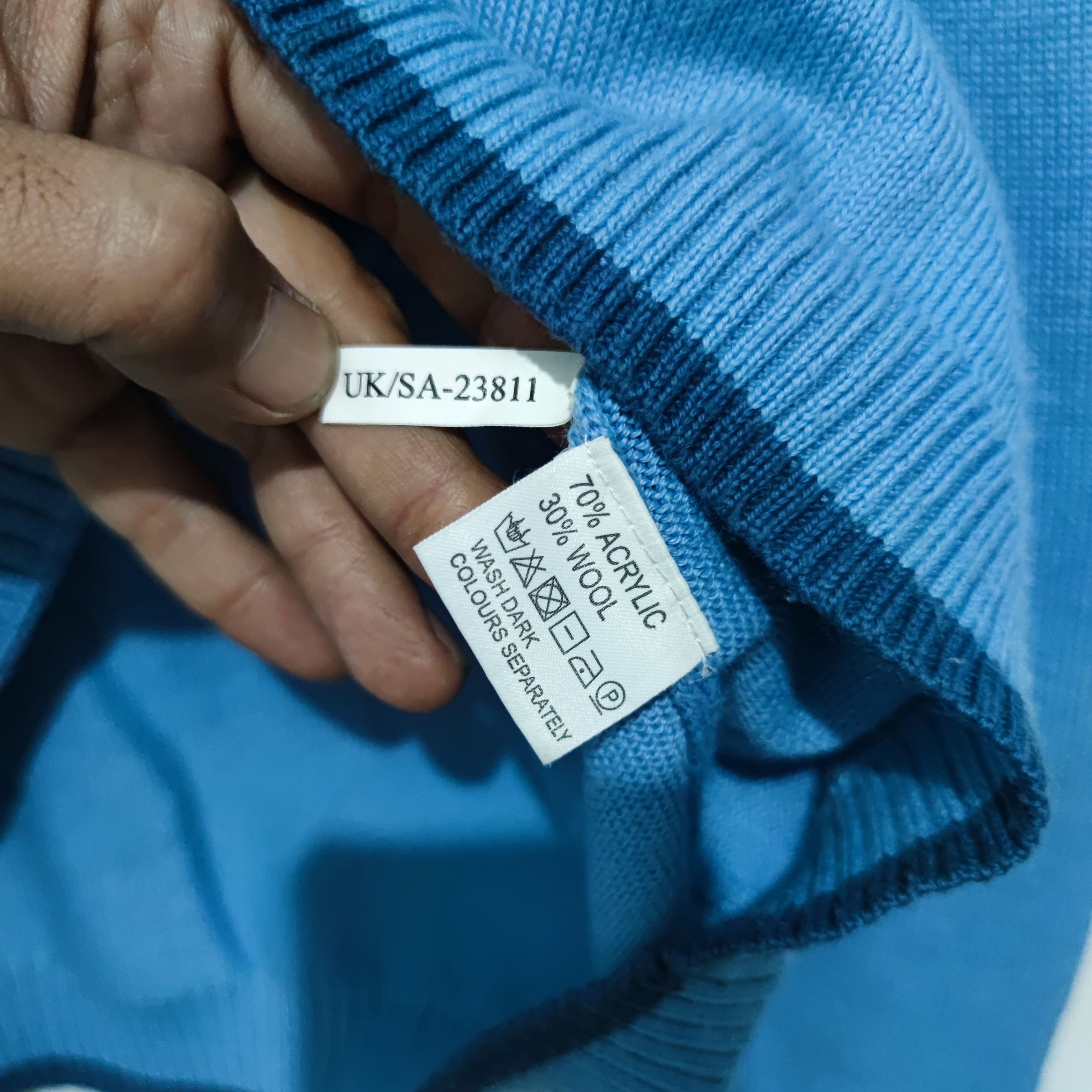 Yves Saint Laurent Vintage YSL Knitwear Blue Striped Jumpers Size US XL / EU 56 / 4 - 6 Thumbnail