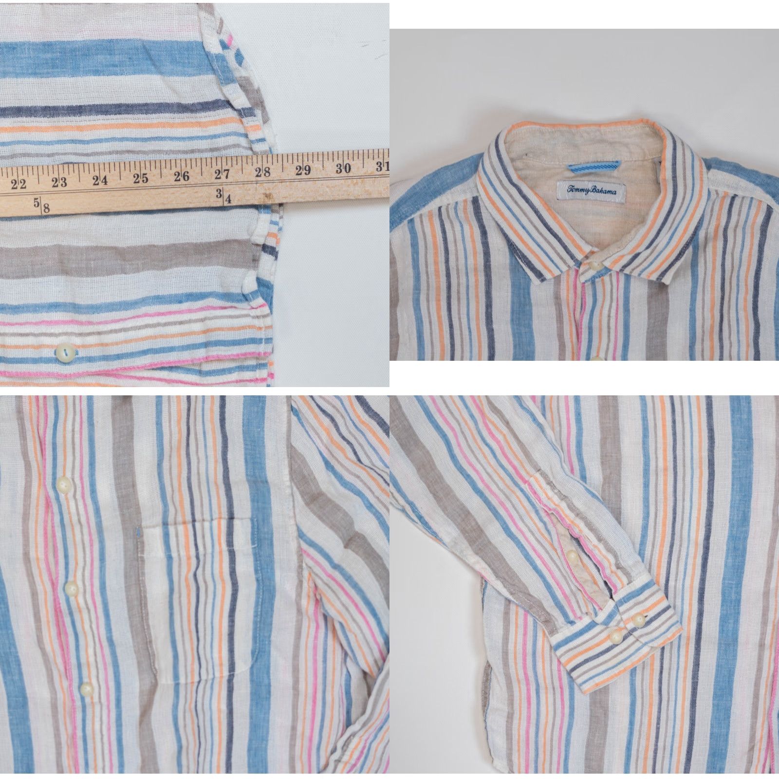 Tommy Bahama Tommy Bahama Shirt Men's XL Button-Front Linen Striped Casual Preppy Beach Multiple Colors Size US XL / EU 56 / 4 - 8 Thumbnail