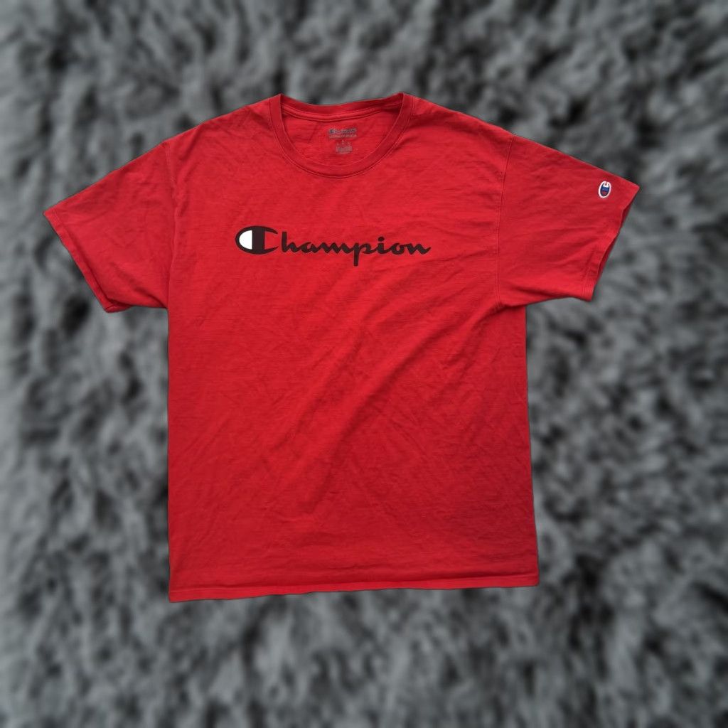 Champion Champion Shirt Mens Large Red Authentic Athleticwear Spell Out Logo Tee 42x28 Size US L / EU 52-54 / 3 - 1 Thumbnail