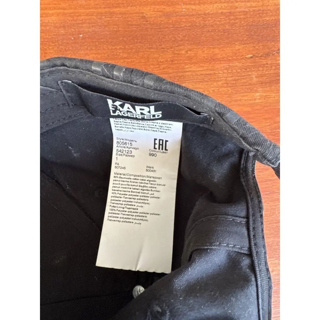 Karl Lagerfeld Karl Lagerfeld All-Over Monogram Black Cap Size ONE SIZE - 5 Thumbnail