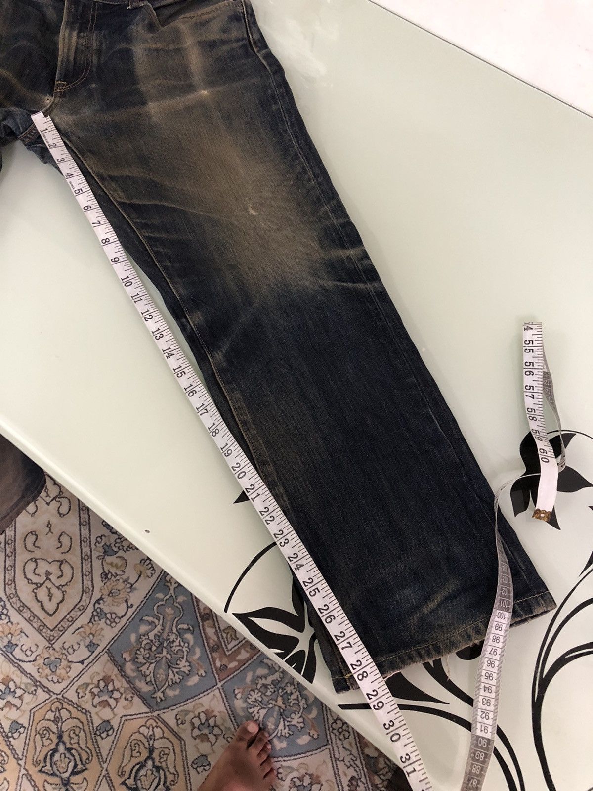 Uniqlo Uniqlo Flare Distressed Kaihara Denim Wax Jeans Straight Cut Size US 35 - 24 Thumbnail