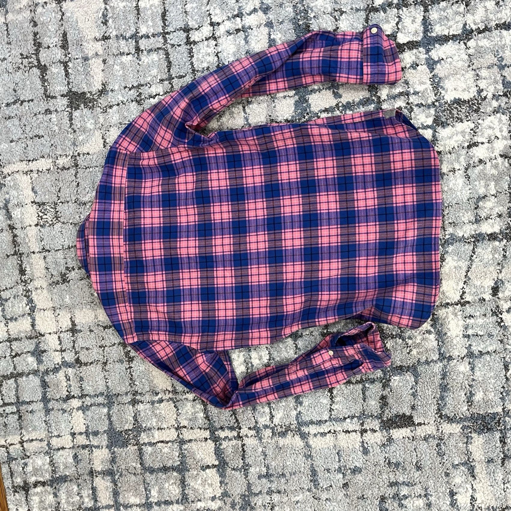 Vintage VINTAGE Tintoria Mattei 954 Shirt Plaid Check Long Sleeve Button-Up Collared 38 Pink Regular Fit Men Size US M / EU 48-50 / 2 - 4 Thumbnail