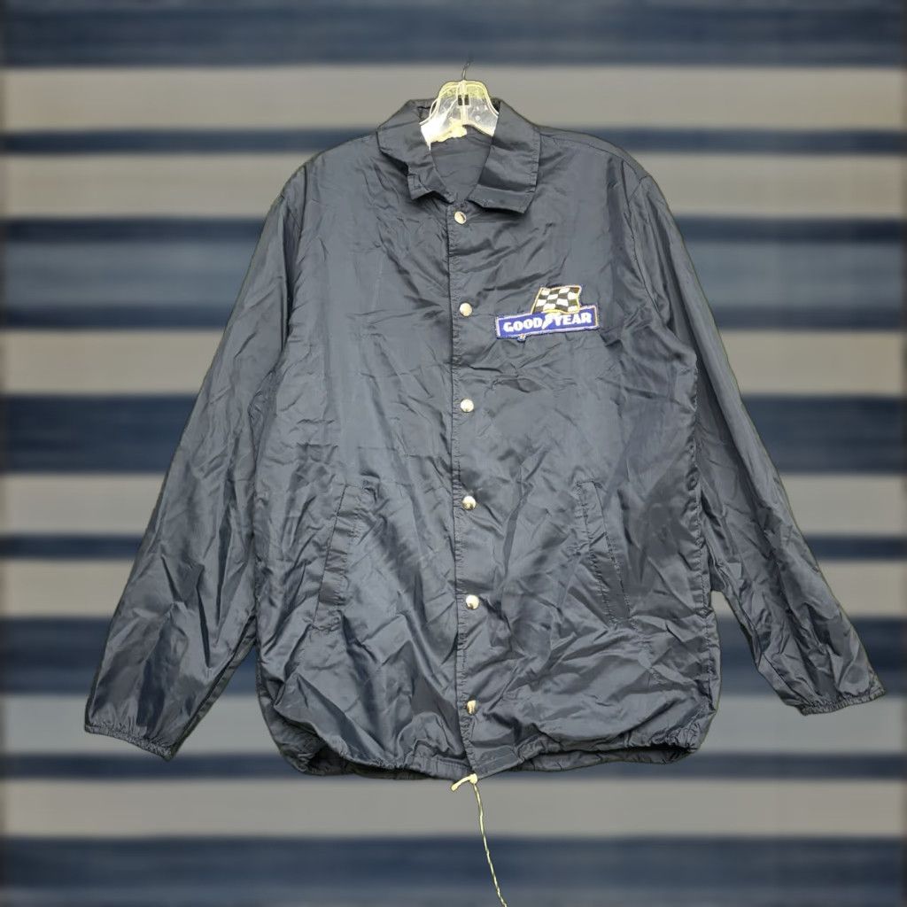 CLOSED VINTAGE Goodyear Racing Jacket Mens M Blue Windbreaker 80s USA Snap Close Zip Size US M / EU 48-50 / 2 - 1 Thumbnail