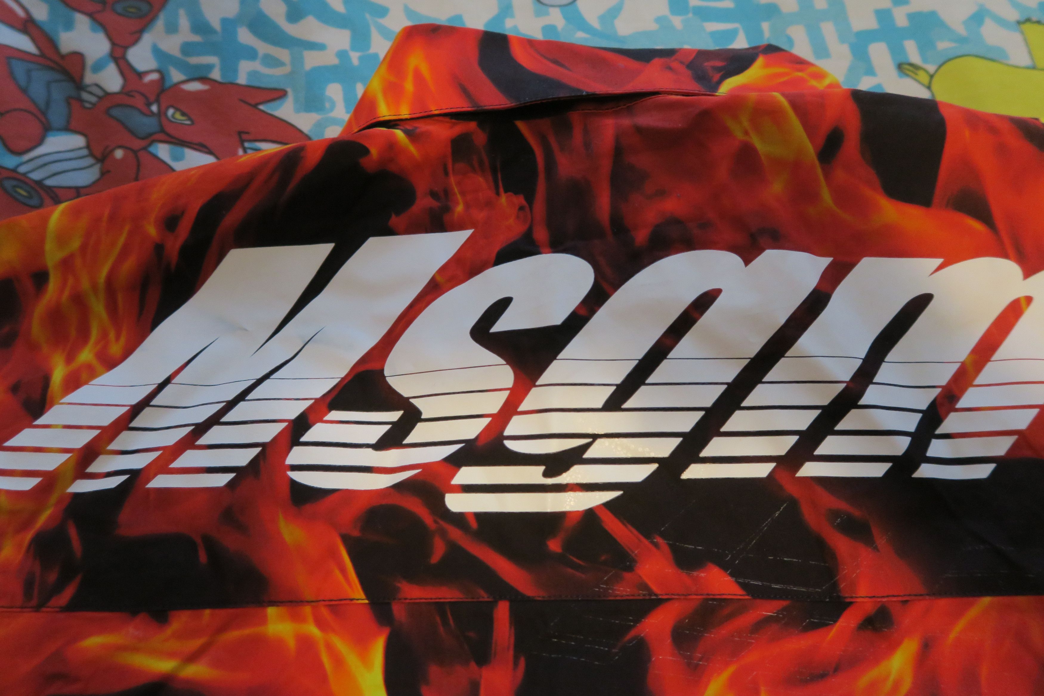 MSGM MSGM Milano Flame Print Short Sleeve Button Shirt Size 16/41 Size US L / EU 52-54 / 3 - 9 Thumbnail