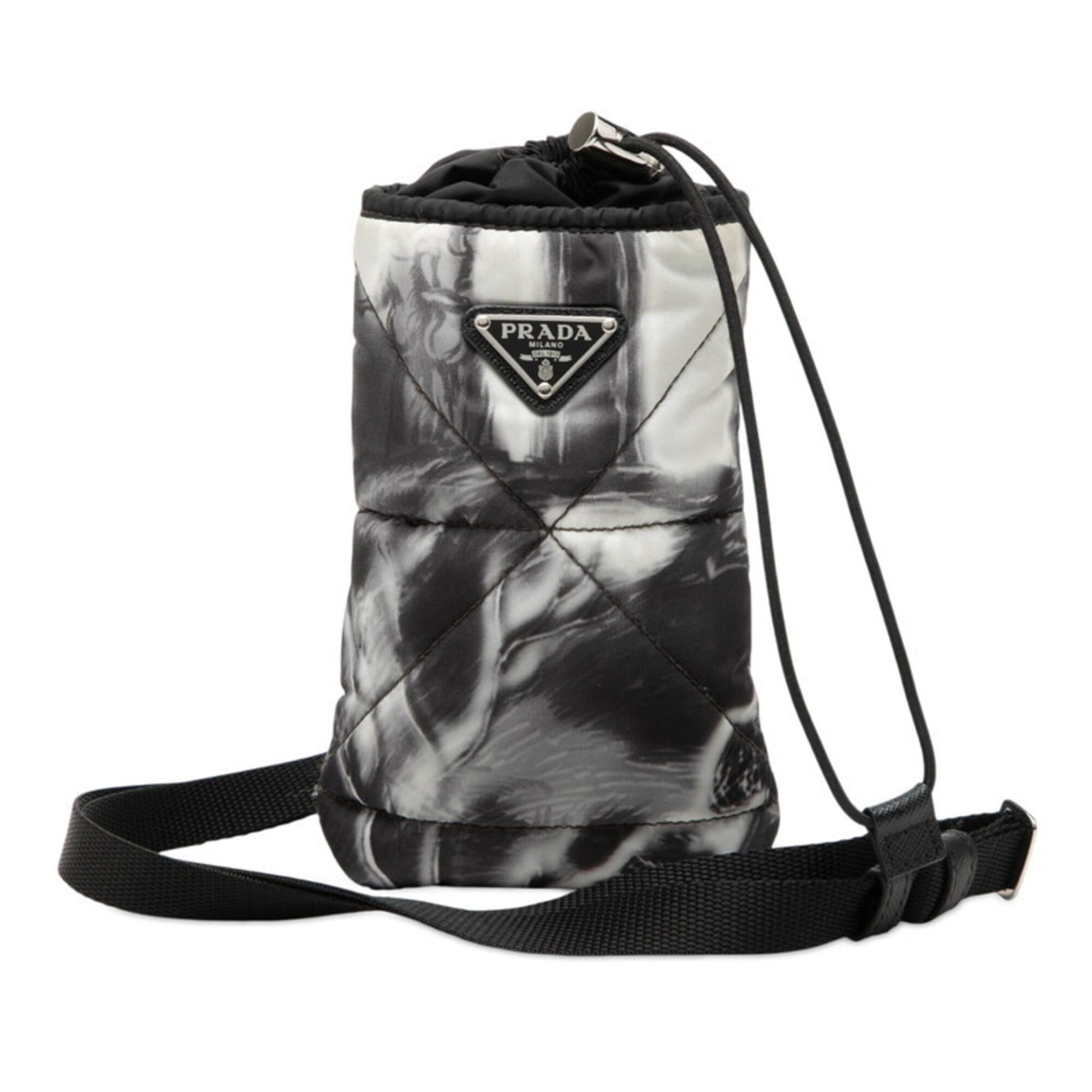 Prada Prada Triangle Logo Plate Re-Nylon Neck Strap Smartphone Case Holder 2ZT037 White/Black Nylon Women's PRADA Size ONE SIZE - 1 Thumbnail