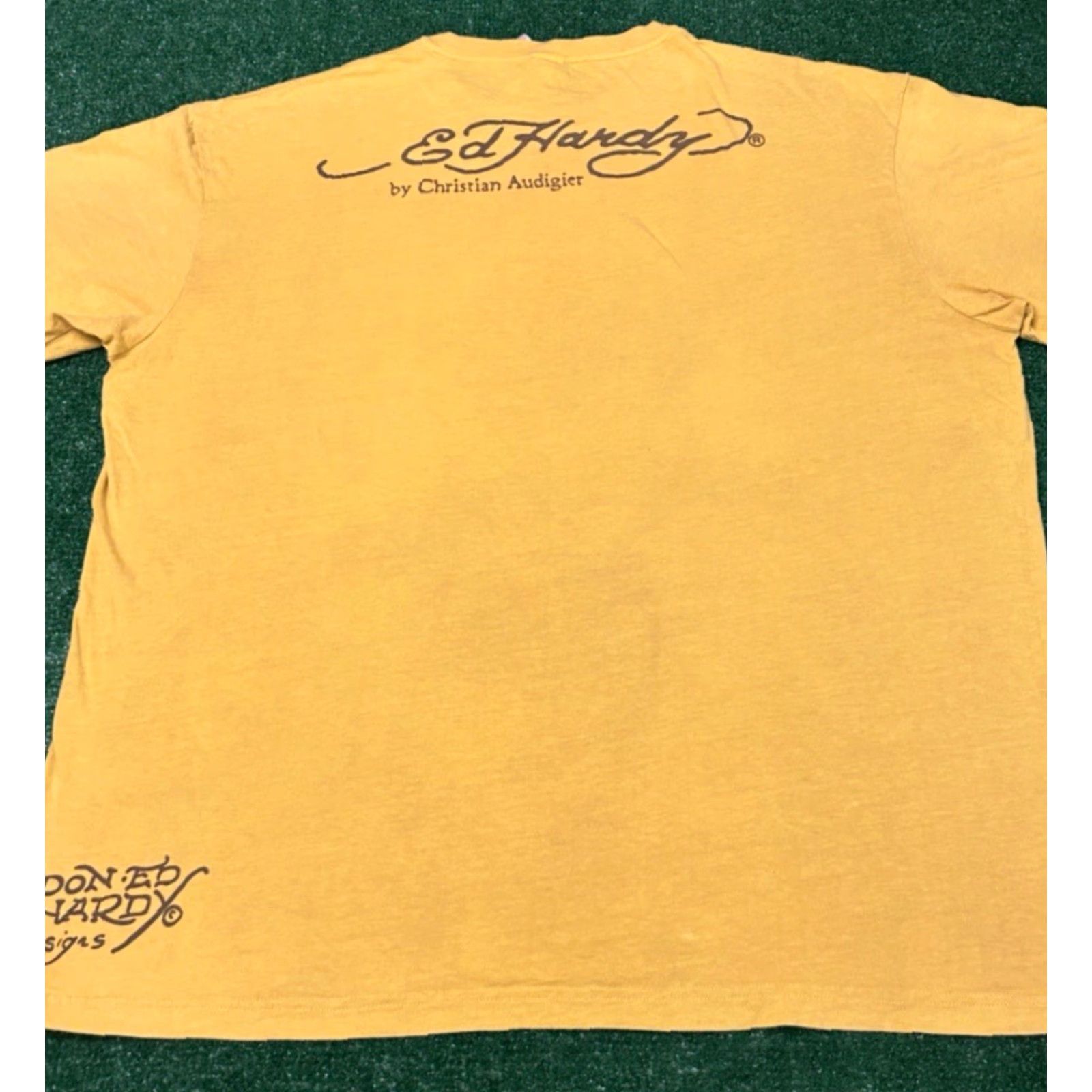 Ed Hardy VINTAGE Ed Hardy Shirt Mens XXL Yellow Hip Hop Grunge Skull Crown Rose Tattoo Y2K VTG 90s Size US XXL / EU 58 / 5 - 2 Thumbnail