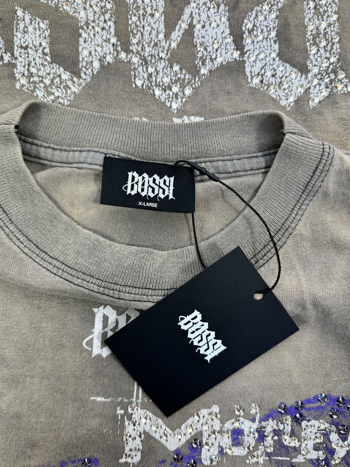 Bossi Sportswear 1/1 RHINESTONE EMBELLISHED VINTAGE T-SHIRT Size US XL / EU 56 / 4 - 3 Thumbnail