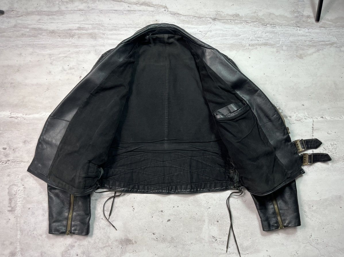 Japanese Brand Vintage Leather Ramones Cropped Jacket YSL Style Washed Rare Size US M / EU 48-50 / 2 - 12 Thumbnail
