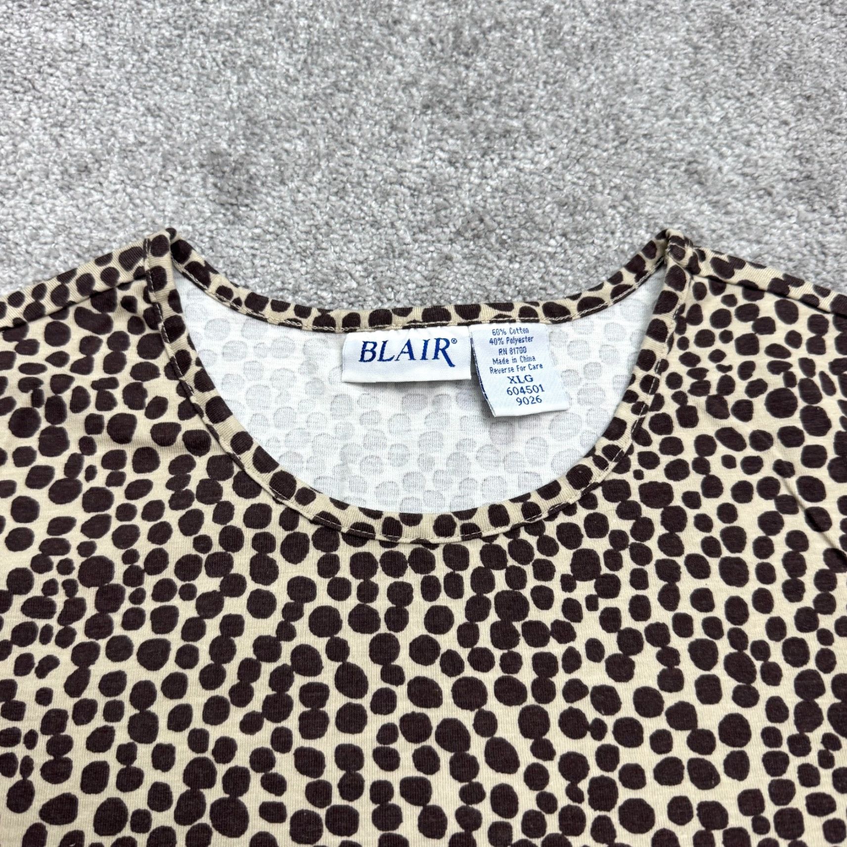 Blair Blair Leopard T-Shirt Womens XL Brown Animal Print Short Sleeve Casual Stretch Size XL / US 12-14 / IT 48-50 - 3 Thumbnail