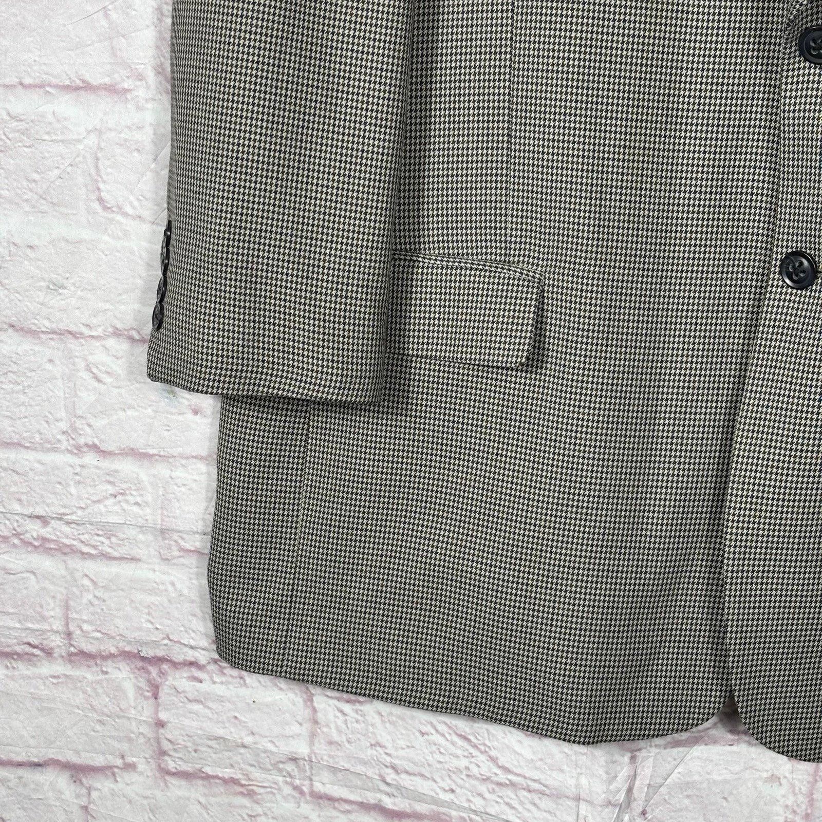 Stafford Stafford Essentials Men's Houndstooth Blazer 48 Regular Size 48R - 3 Thumbnail