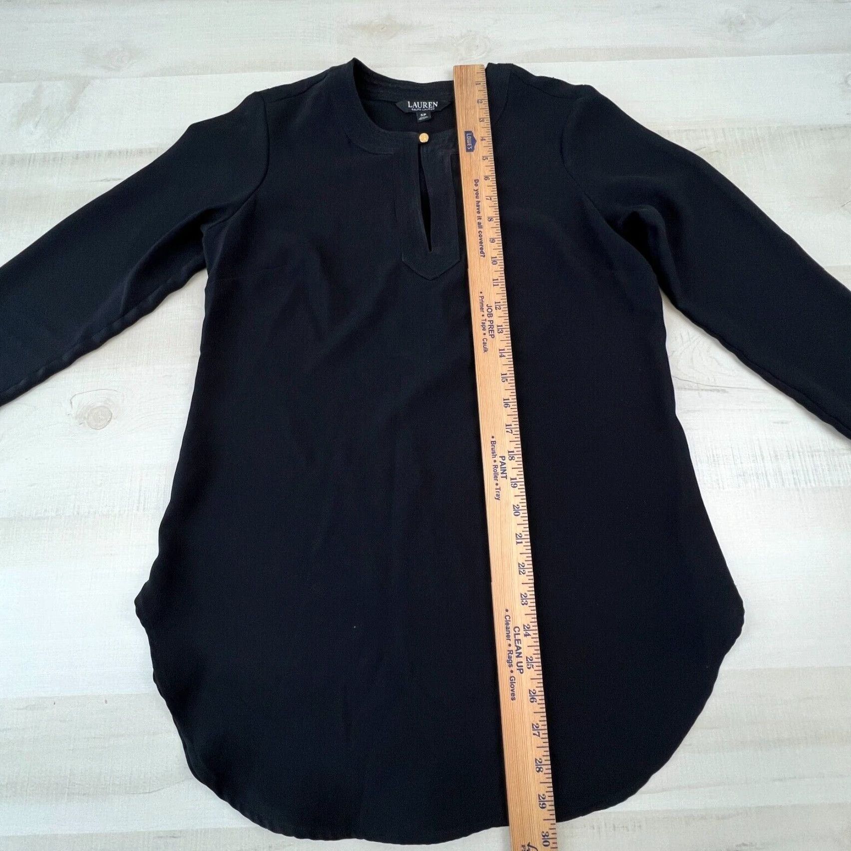 Ralph Lauren Lauren Ralph Lauren Women's Small Black Long Sleeve Tunic Blouse Top Size S / US 4 / IT 40 - 7 Thumbnail