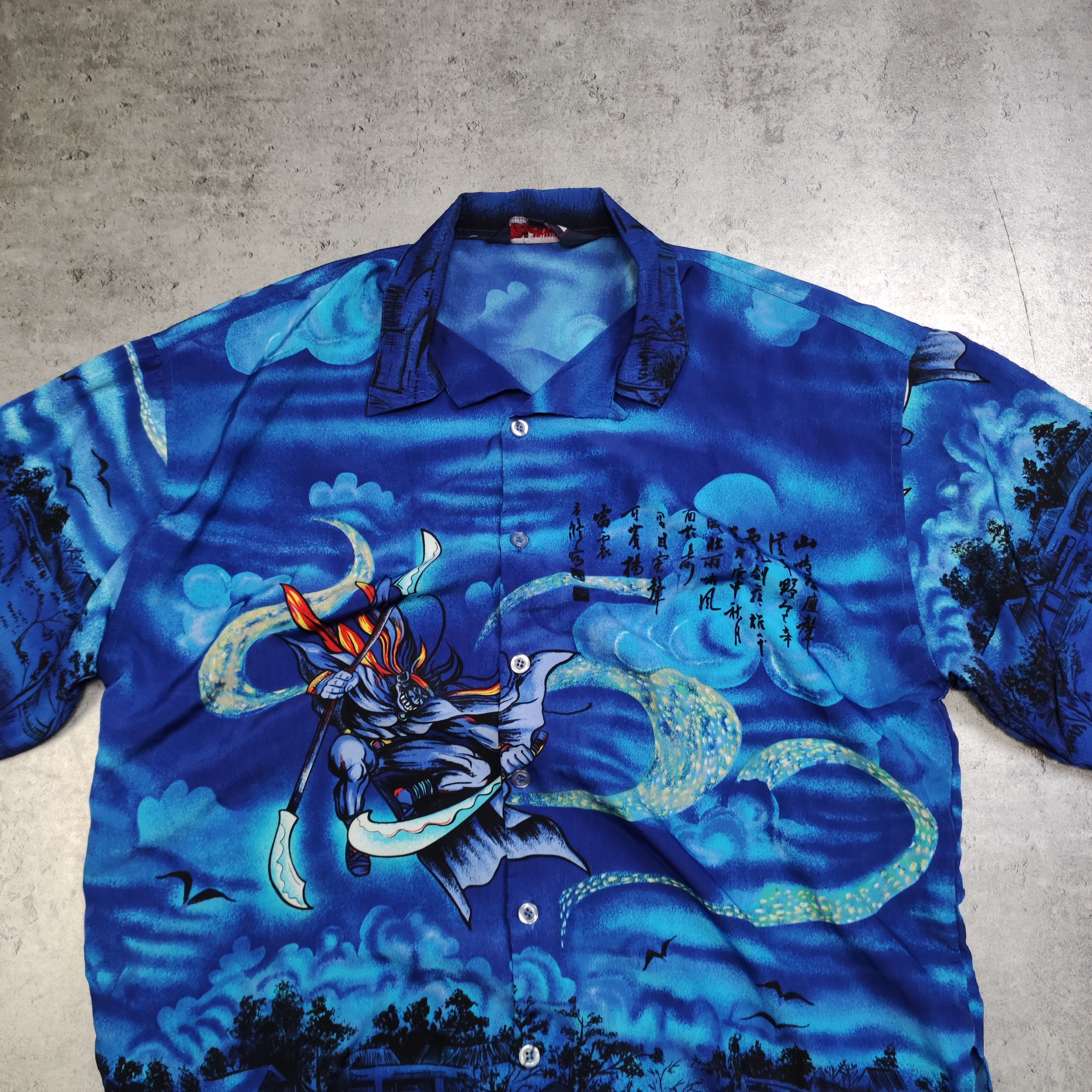 Japanese Brand × Vintage Vintage y2k RARE Archive Japanese Dragon Over Print Shirt Size US XL / EU 56 / 4 - 3 Thumbnail