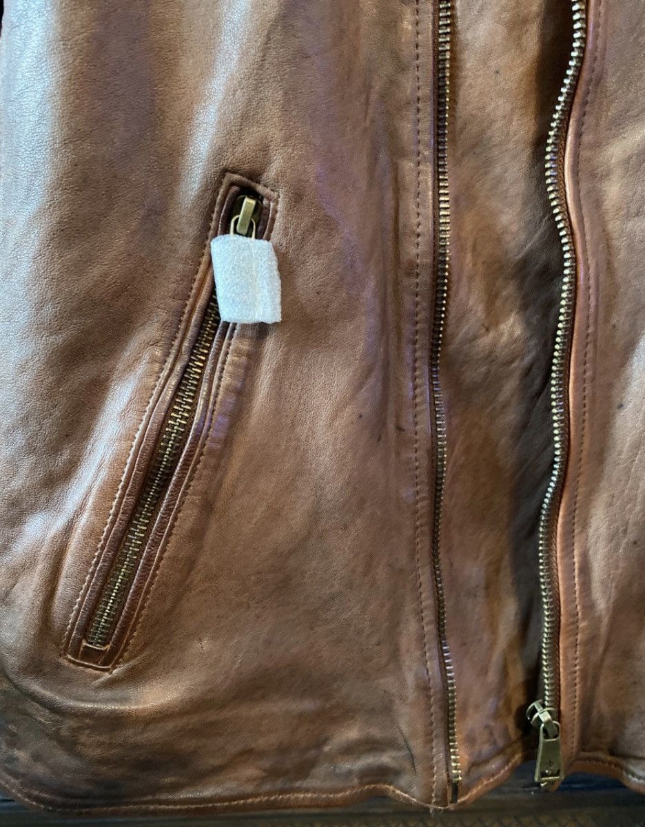 Lauren Ralph Lauren Lauren Ralph Lauren Burnished Leather Moto Jacket Size L / US 10 / IT 46 - 7 Thumbnail