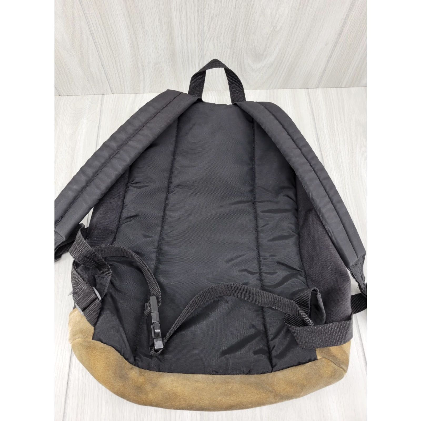 Spalding VINTAGE Spalding Backpack 90s Leather Bottom Black Canvas Medium Unisex Adults Bag Bag School Backpack Mens Womens Size US 31 - 8 Thumbnail