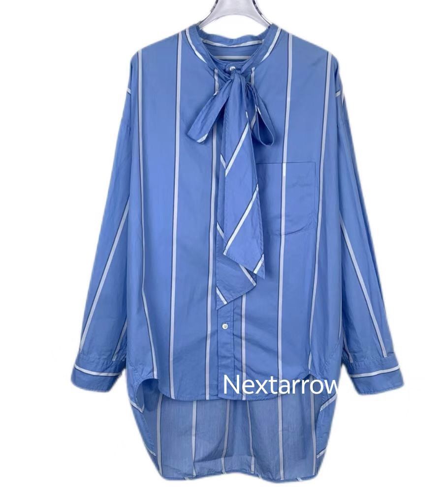 Balenciaga Balenciaga logo letter print blue cotton striped long slee Size XXS / US 00 / IT 34 - 1 Thumbnail