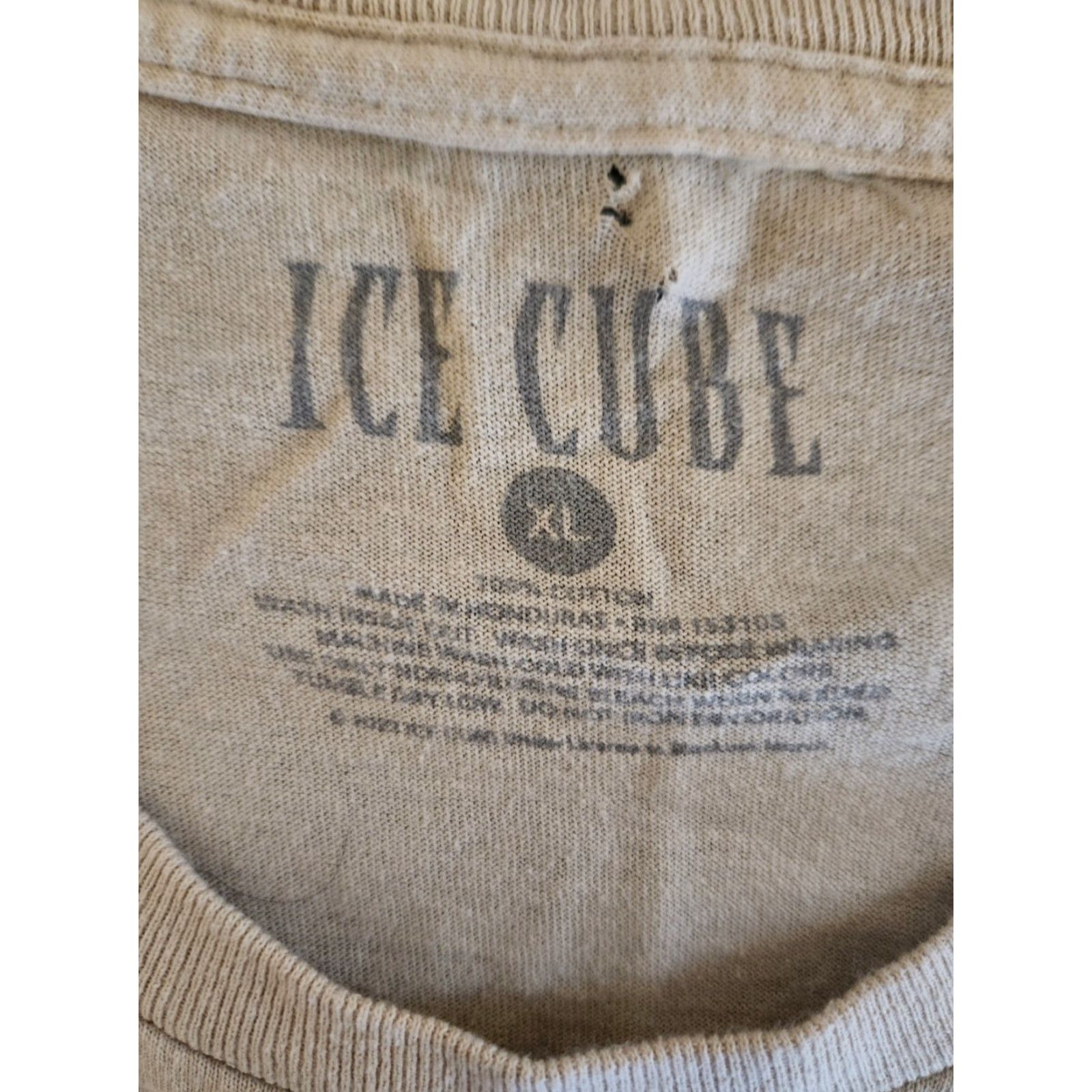 Vintage Ice Cube Men’s Cream Short Sleeve Cotton Graphic Tee Shirt XL Hip Hop Rap Shirt Mens Crew Neck T-Shirt Graphic Print All Seasons Size US XL / EU 56 / 4 - 2 Thumbnail