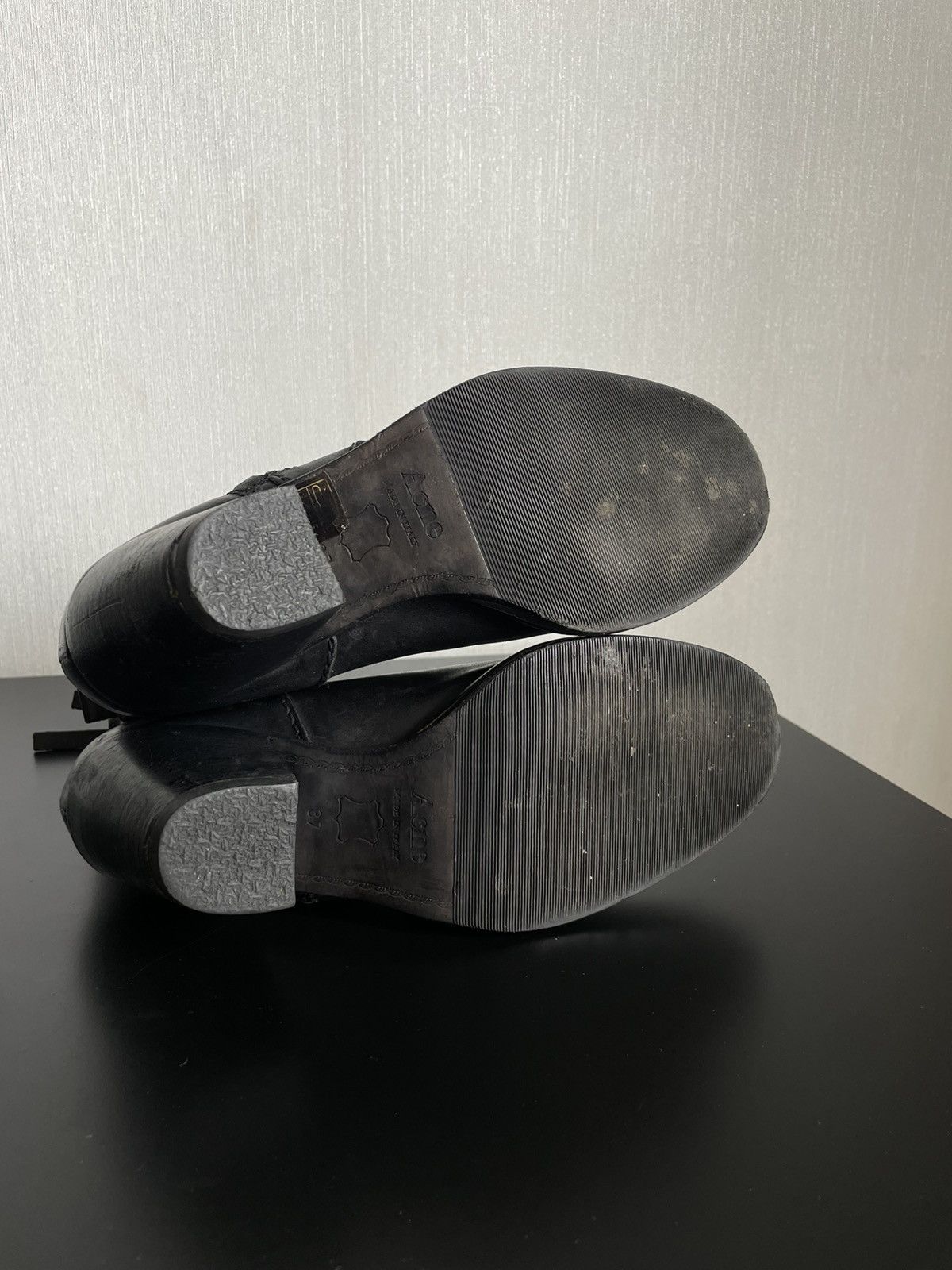 Acne Studios × If Six Was Nine Acne Studios Leather Ankle Boots Minimalist Heeled Side Zip Size US 7 / IT 37 - 9 Thumbnail