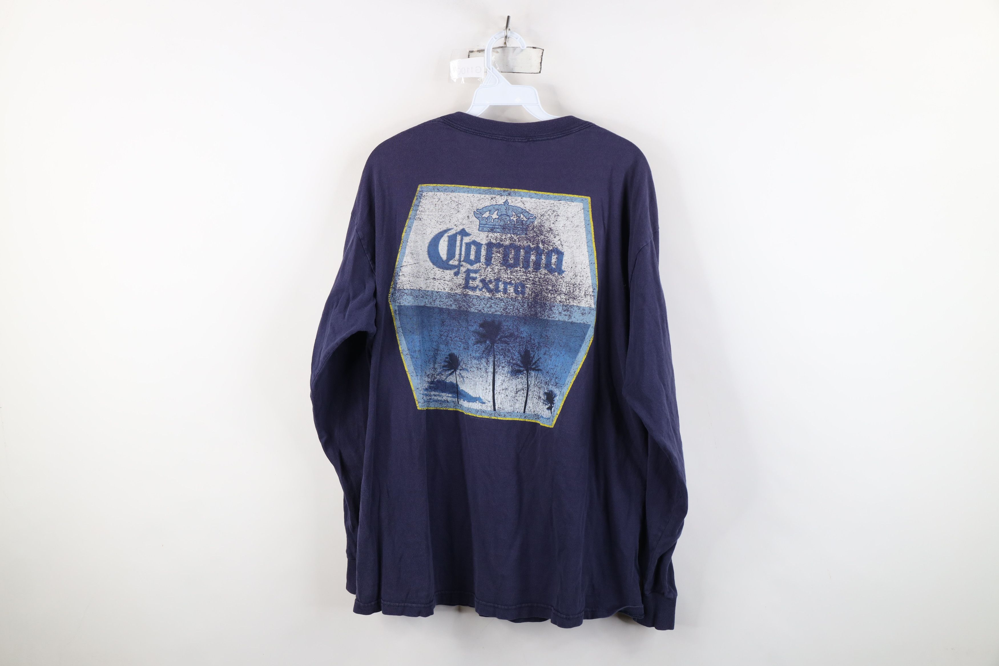 Vintage Vintage 90s Y2K Corona Extra Beer Long Sleeve T-Shirt Blue Size US L / EU 52-54 / 3 - 13 Thumbnail