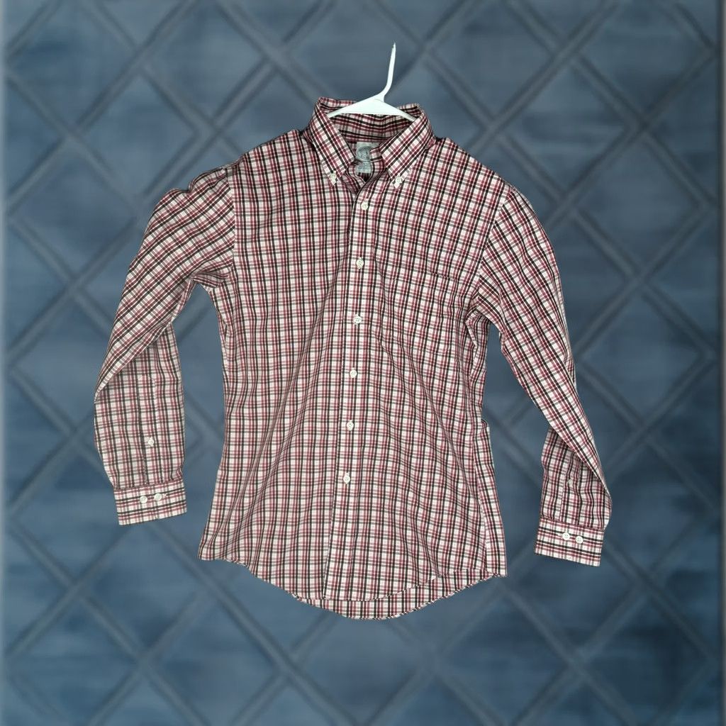 Brooks Brothers VINTAGE Brooks Brothers Shirt Mens Small Red Plaid Non Iron Supima Cotton Button Down Size US S / EU 44-46 / 1 - 1 Thumbnail