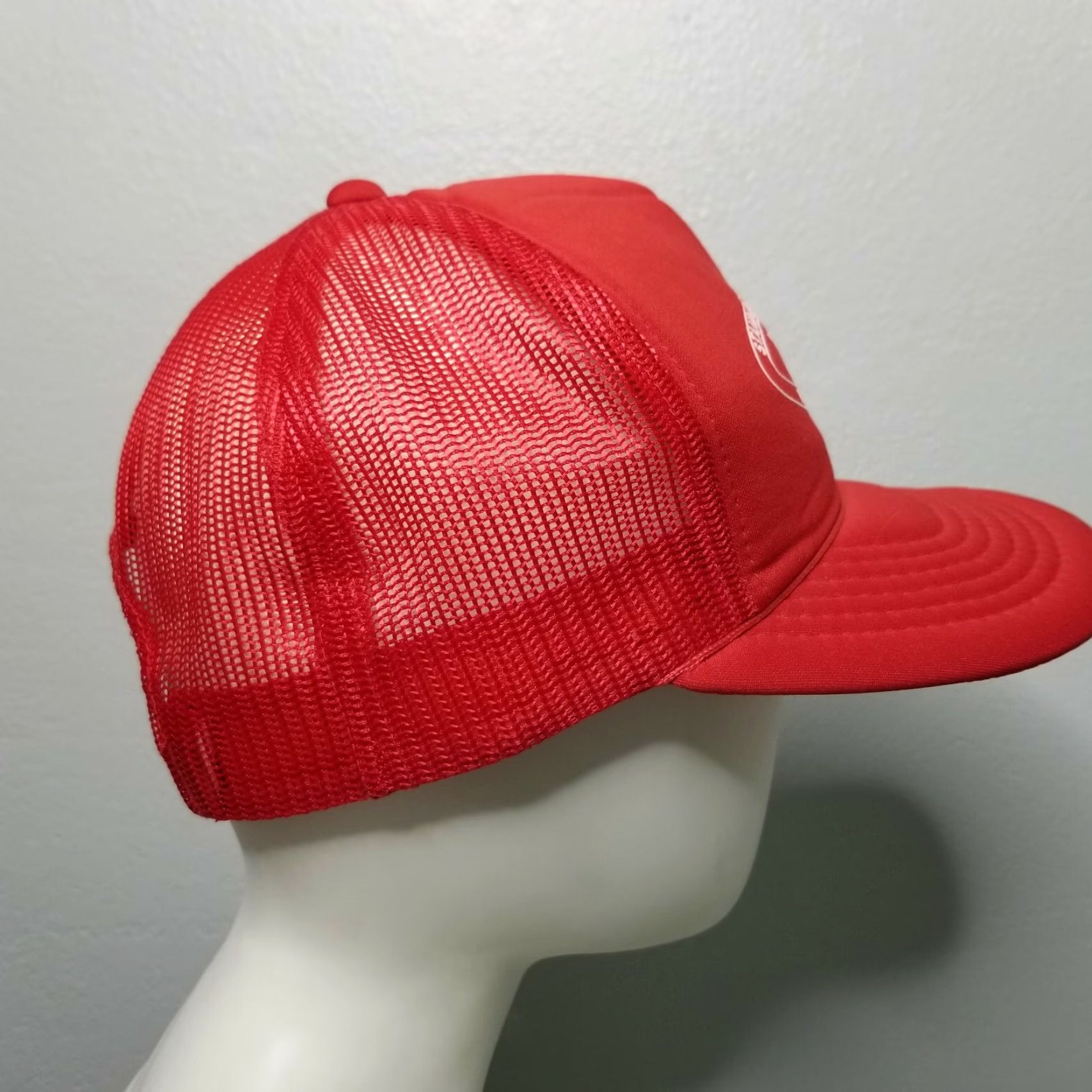 Vintage Vintage Red Trucker Snapback Hat Dad Cap 1980s Short description? Original Vintage Trucker Snapback Hat Dad Cap Red Size ONE SIZE - 5 Thumbnail