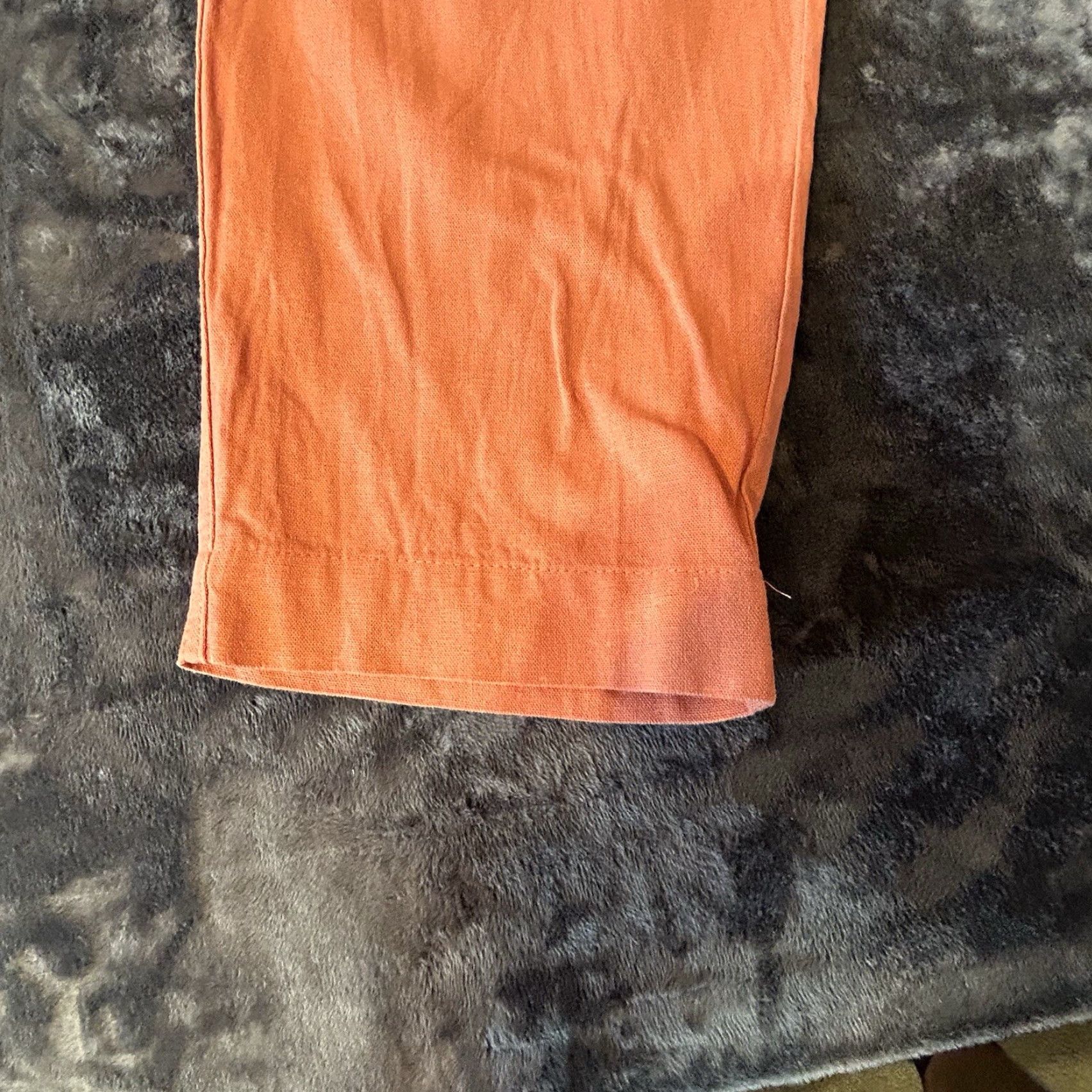 Vintage A New Day Linen Blend Pants Women M Orange Drawstring Pockets High Rise Flat Front Knit 26in Inseam 37in Seasonal Beach Bohemian 2021 Size 32" / US 10 / IT 46 - 6 Thumbnail
