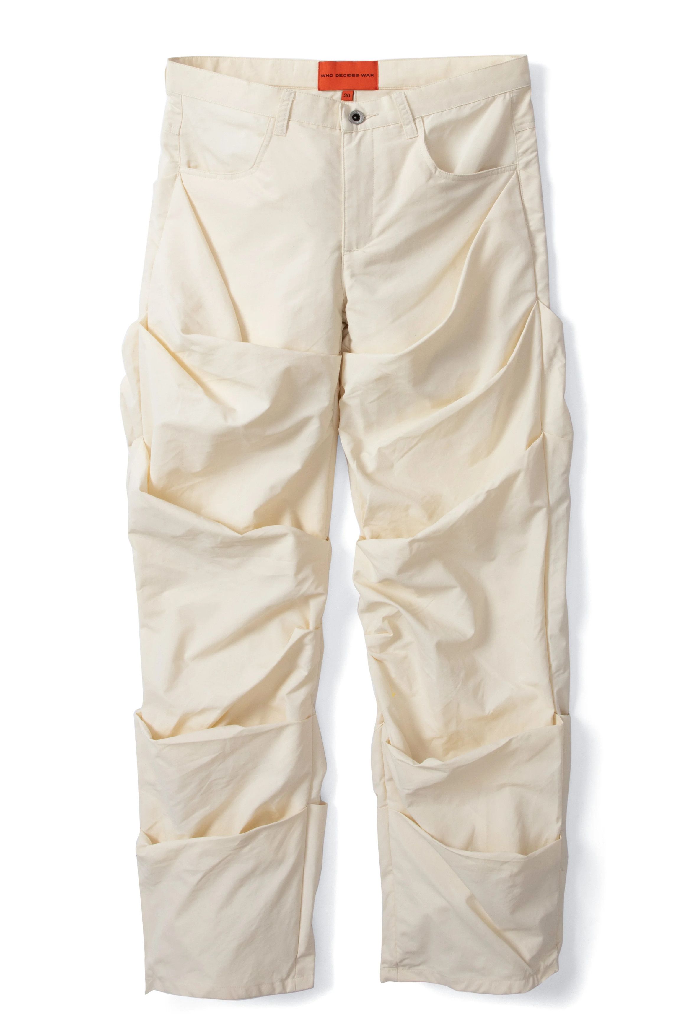 Who Decides War o1gr1nt0525 Draped Trousers in Off-White Size US 36 / EU 52 - 1 Thumbnail