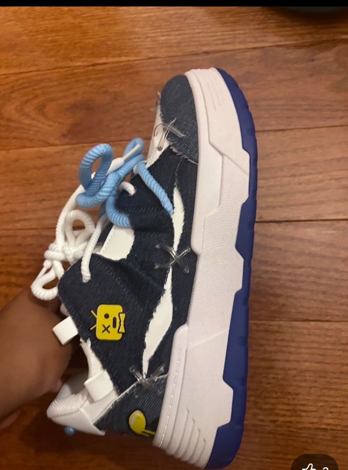 Other Woman Navy and White Sneakers Size US 8 / IT 38 - 3 Thumbnail