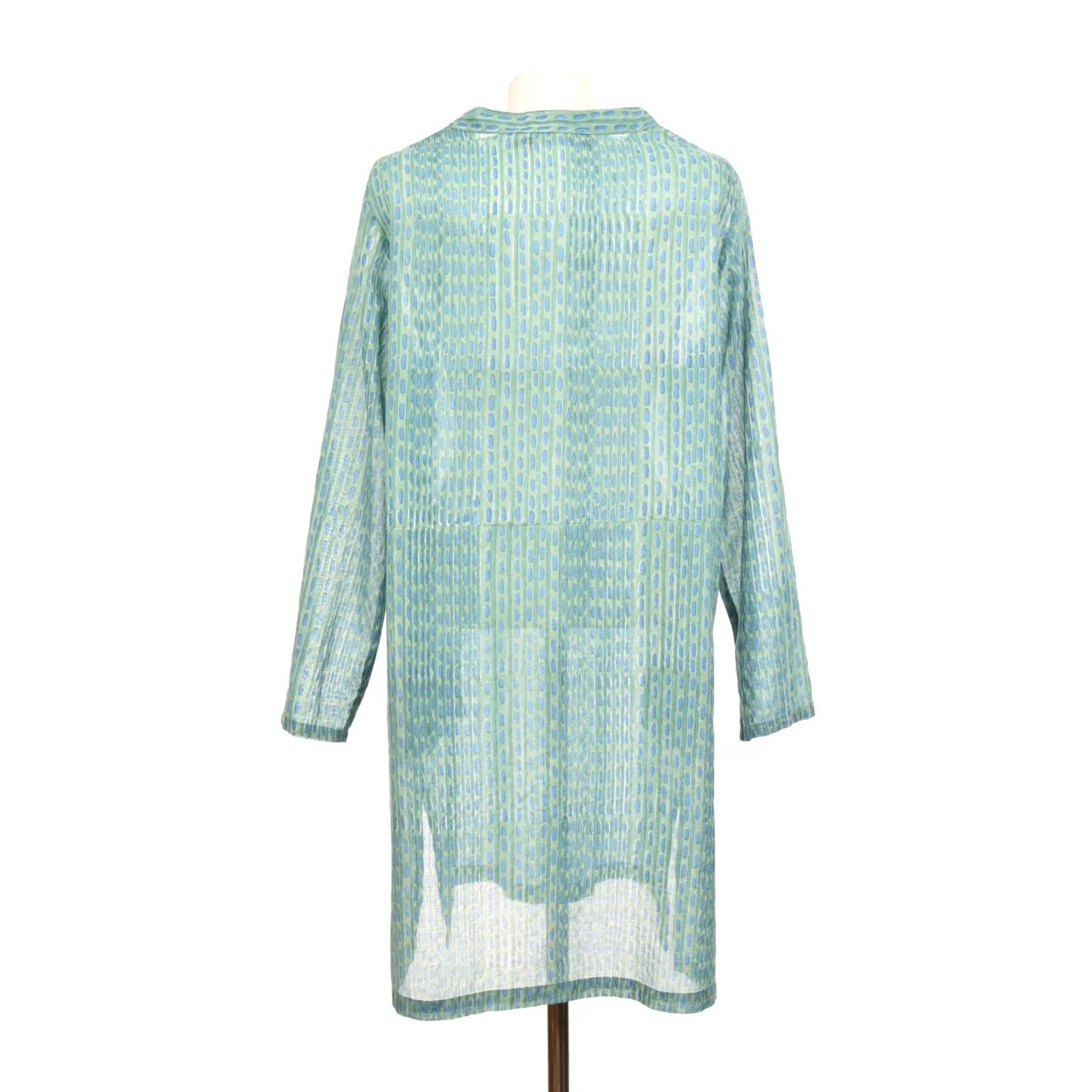 Altea Gudrun Sjoden DDP Tunic Shirt M Teal Organic Cotton Button-Up Women Size M / US 6-8 / IT 42-44 - 3 Thumbnail