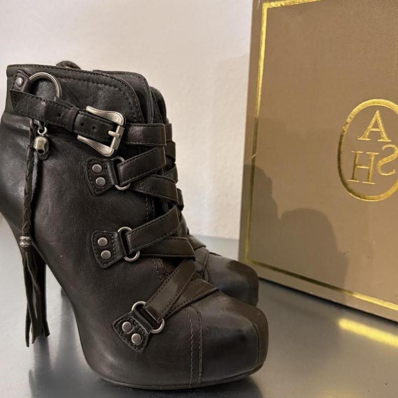 ASH Ash Rare Goth Witch Tessel Leather Boots Size US 5 / IT 35 - 1 Thumbnail