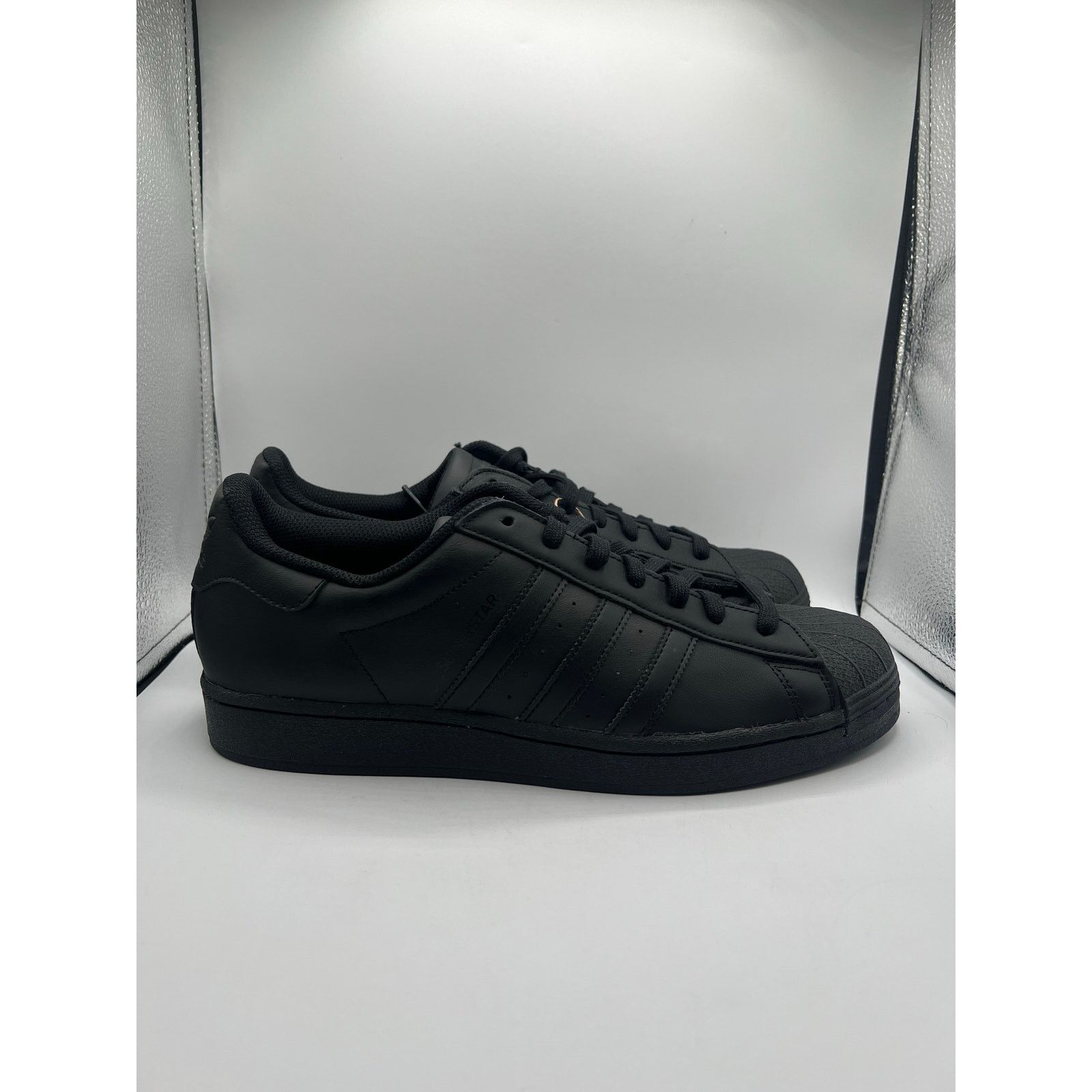 Adidas Adidas Superstar “All Black” size 10 men’s Size US 10 / EU 43 - 3 Thumbnail