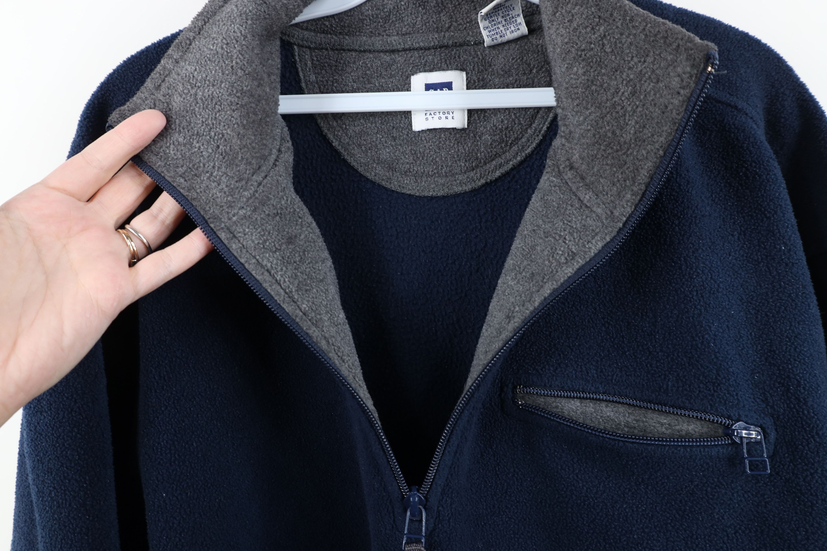 Gap Vintage 90s Y2K Gap Half Zip Fleece Pullover Sweater Blue Size US L / EU 52-54 / 3 - 7 Thumbnail
