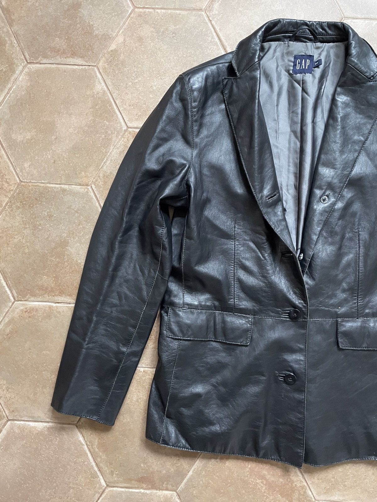Japanese Brand VINTAGE GAP LEATHER BLAZER JACKET Size M / US 6-8 / IT 42-44 - 3 Thumbnail