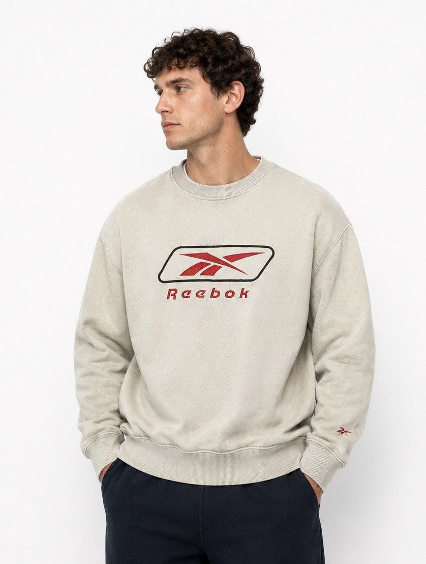 Reebok Reebok Big Logo Vintage 90’s Beige Sweatshirt Size XS Size US XS / EU 42 / 0 - 1 Thumbnail