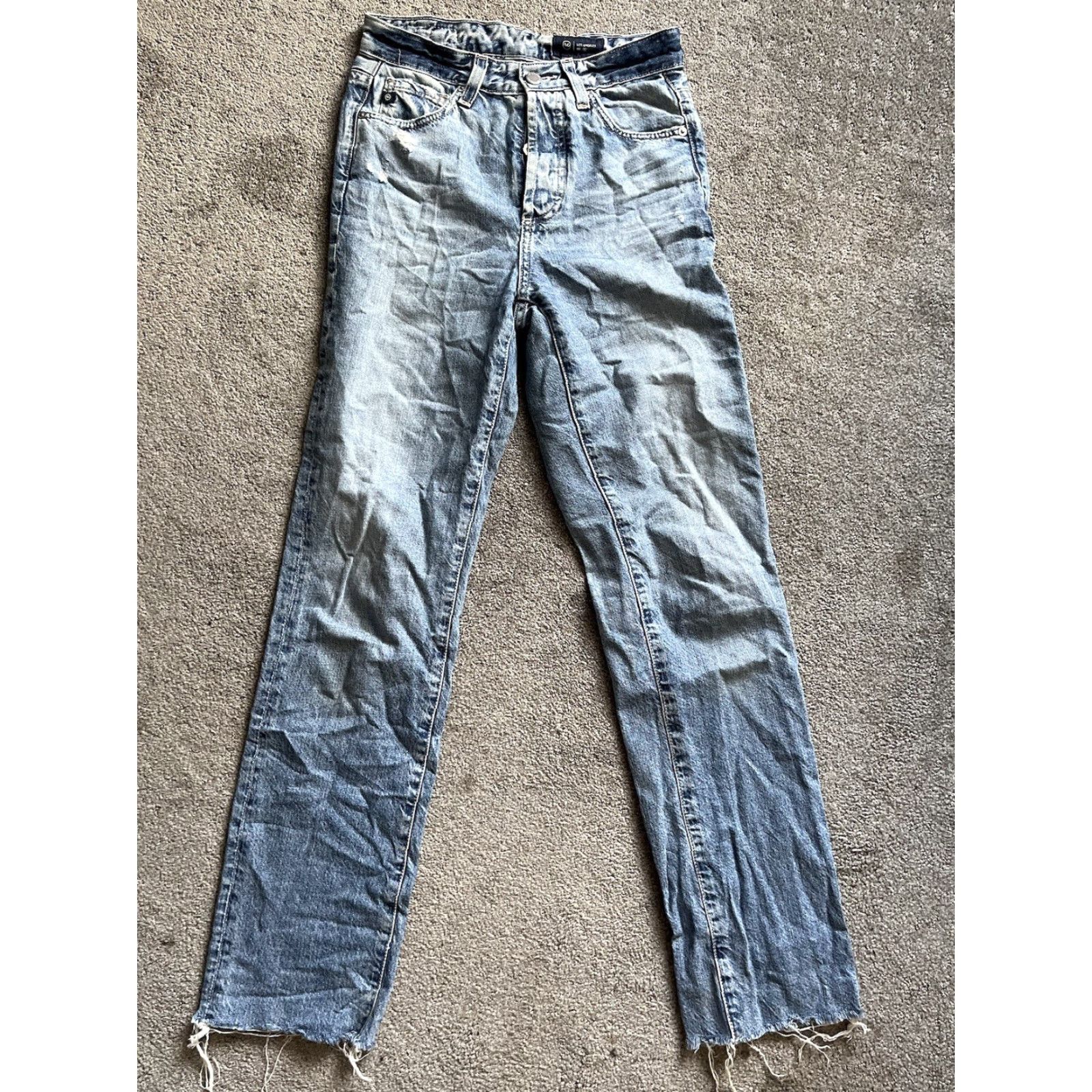 Vintage VINTAGE AG Adriano Goldschmied Jeans Womens Alexxis Straight High Rise 24 Blue Denim 90s Style Size 42" / US 20 - 3 Thumbnail
