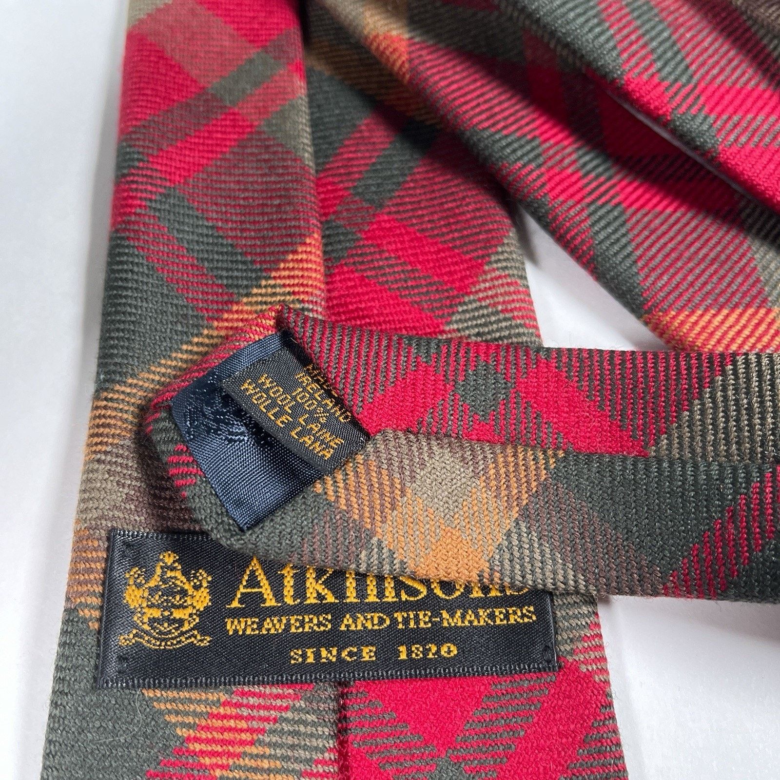 Other Atkinsons Made in Ireland 100% Wool Plaid Necktie Tie Size ONE SIZE - 3 Thumbnail