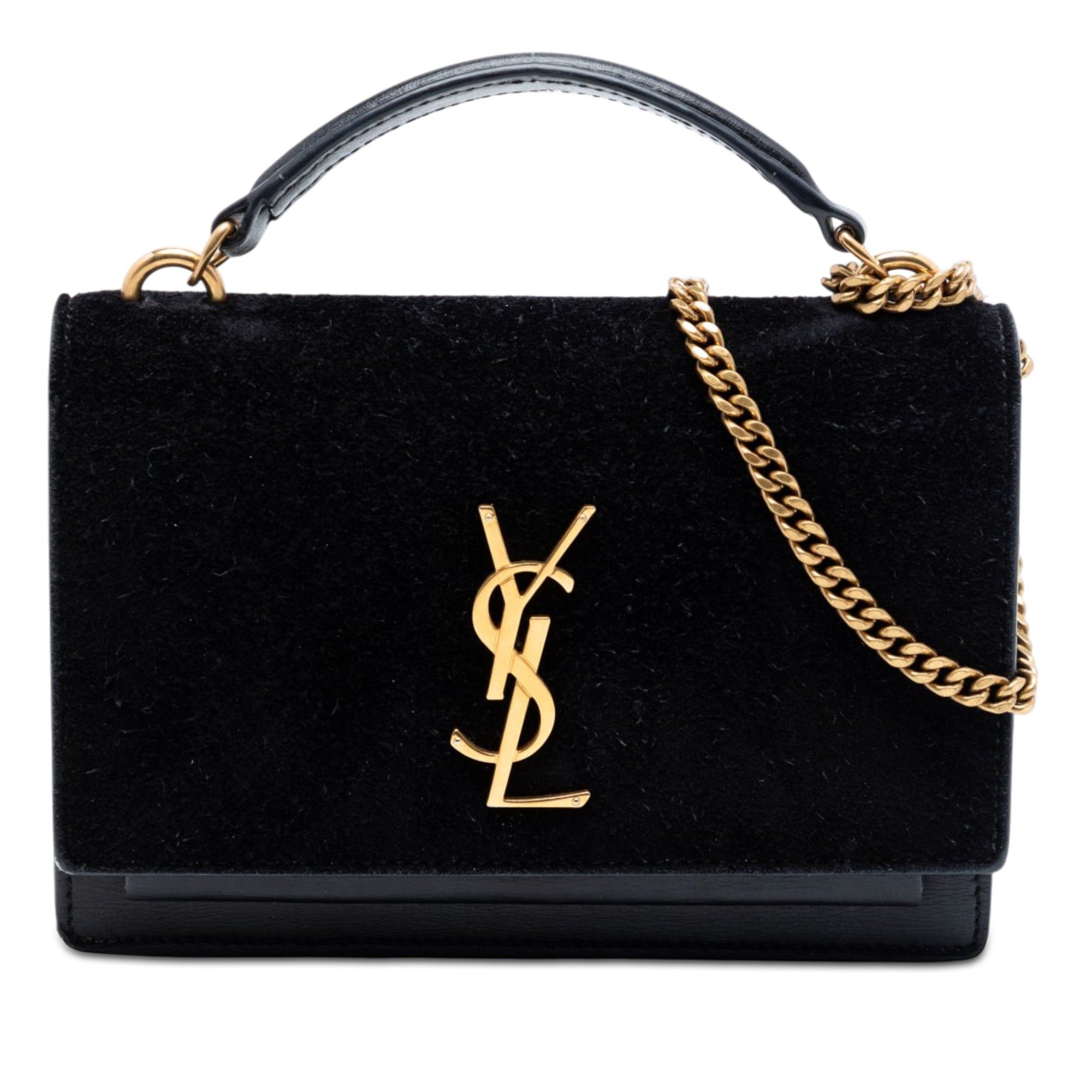 Saint Laurent Paris Medium Suede and Calfskin Monogram Sunset Top Handle Bag Size ONE SIZE - 1 Thumbnail