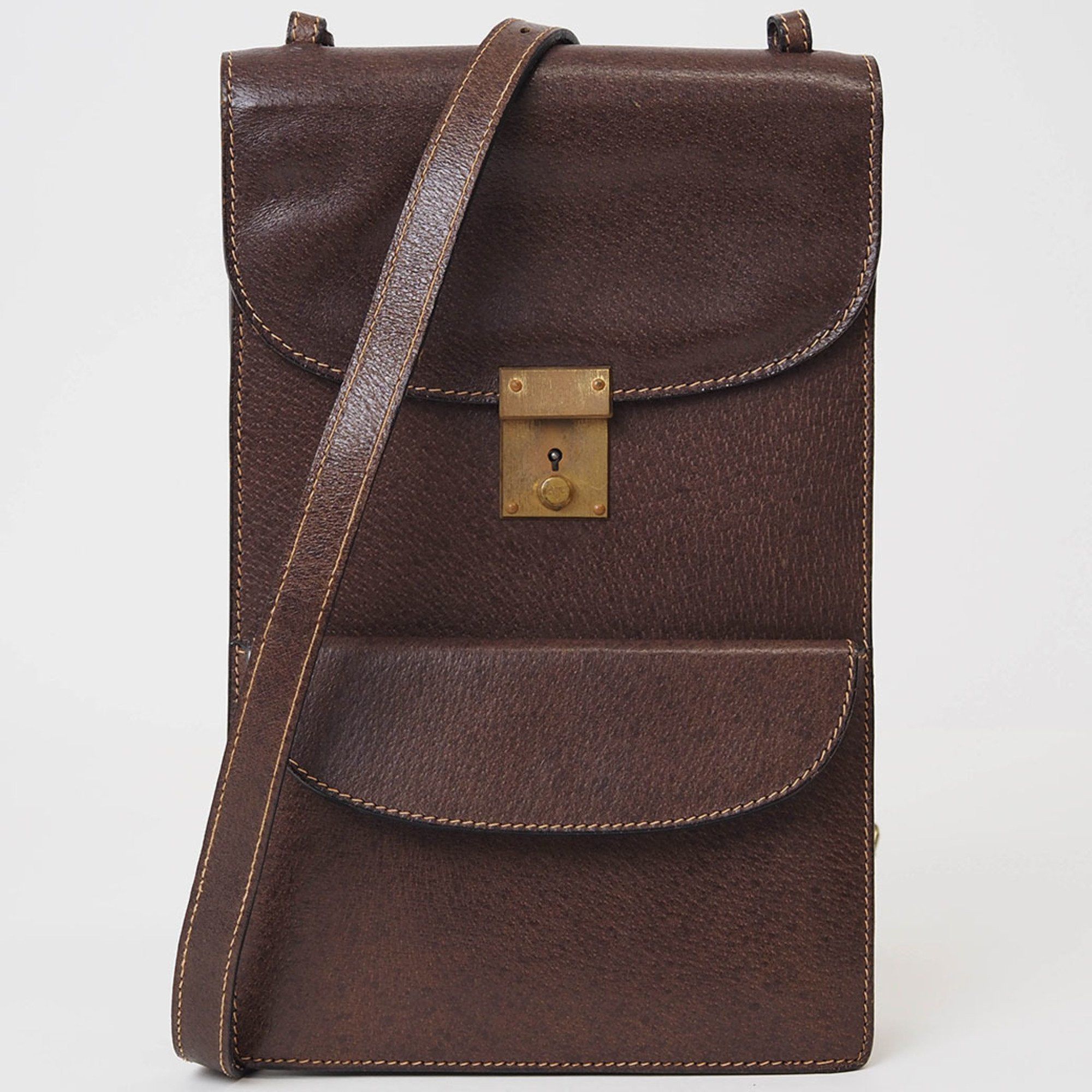 Gucci GUCCI Old Gucci Leather Shoulder Bag Brown Women's Size ONE SIZE - 1 Thumbnail