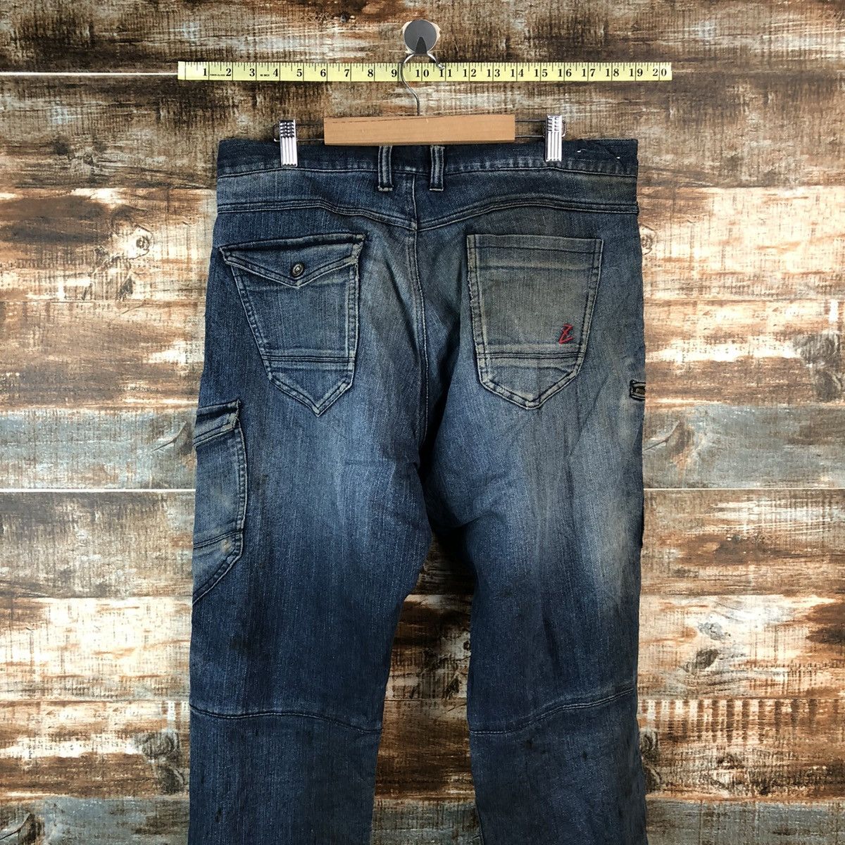 Japanese Brand Z Dragon Blue utility worker Multipocket cargo Pants #A2176 Size US 35 - 17 Thumbnail