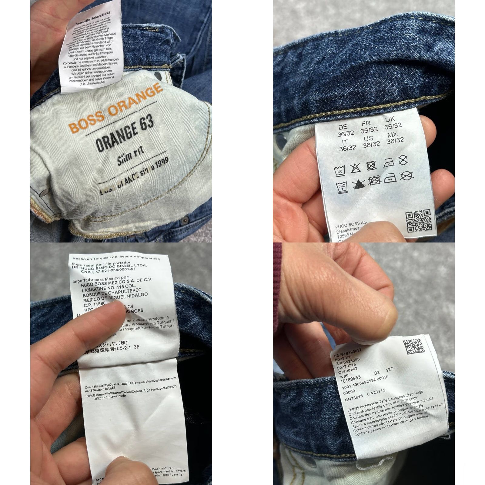 Hugo Boss Hugo Boss Orange 63 Slim Fit Jeans Mens 36 Blue Denim Cotton Straight Leg 33x31 Jeans City Preppy Mens Slim Urban Classic Shirt Size US 36 / EU 52 - 8 Thumbnail