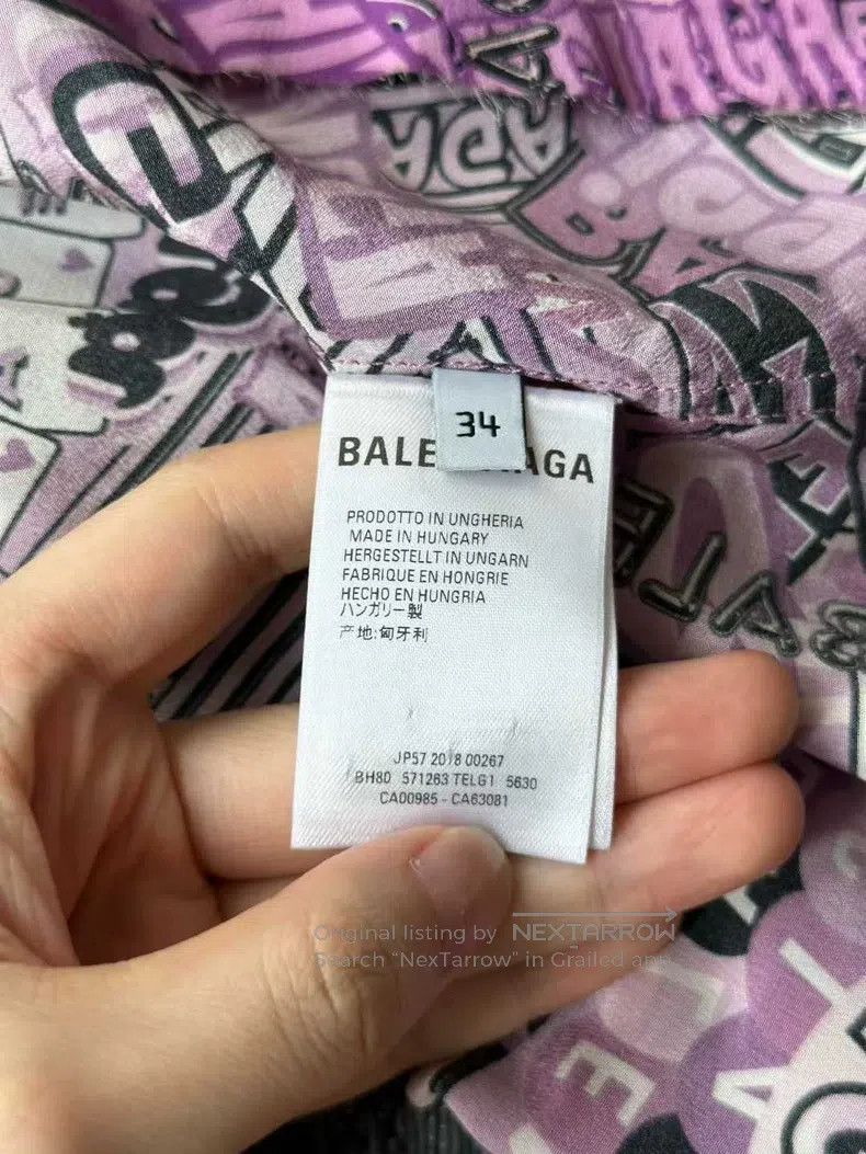 Balenciaga Balenciaga Fully Printed Graffiti Short Sleeve Shirt Size XXS / US 00 / IT 34 - 4 Thumbnail