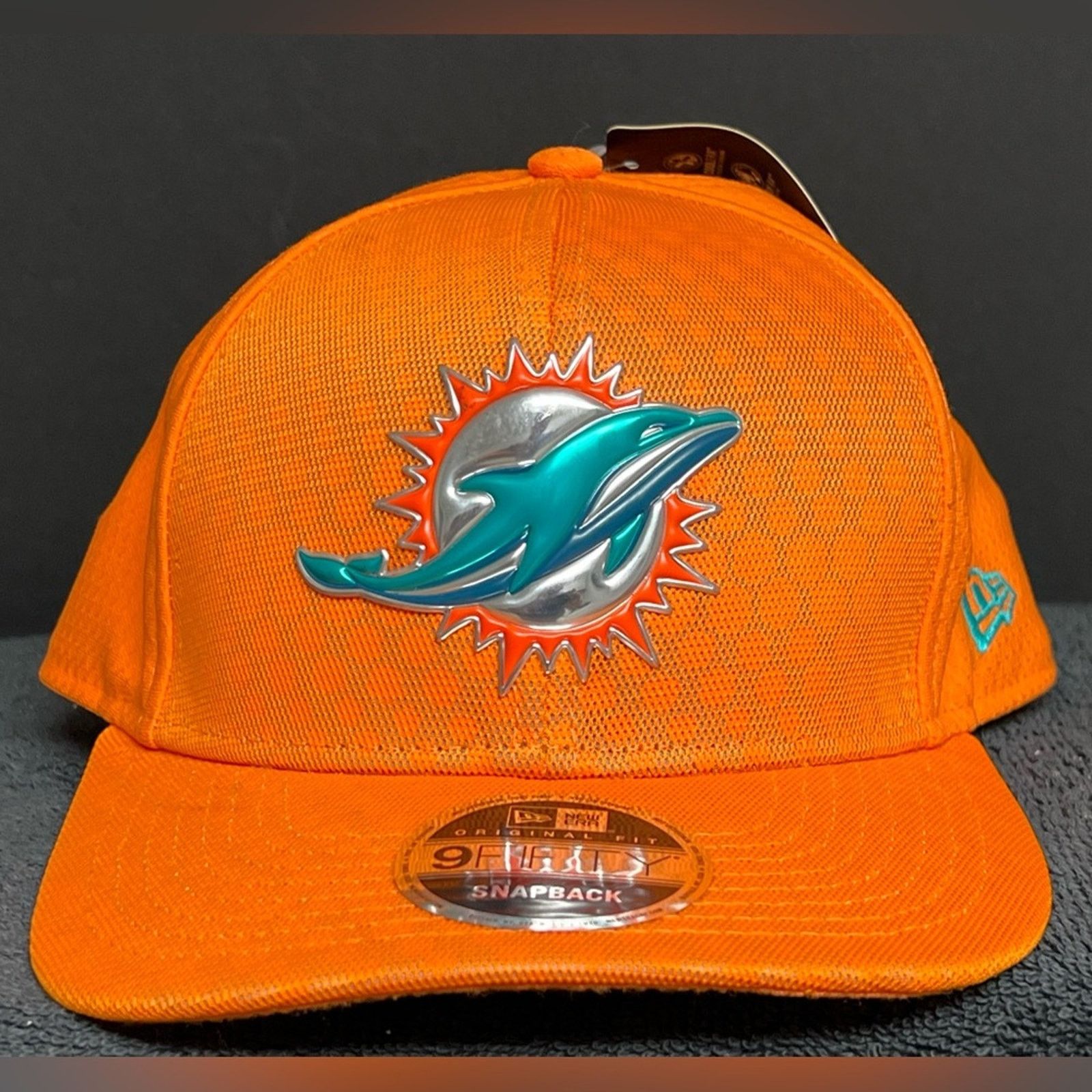 New Era Miami Dolphins New Era Orange Color Rush 9FIFTY Snapback Hat Size ONE SIZE - 4 Thumbnail