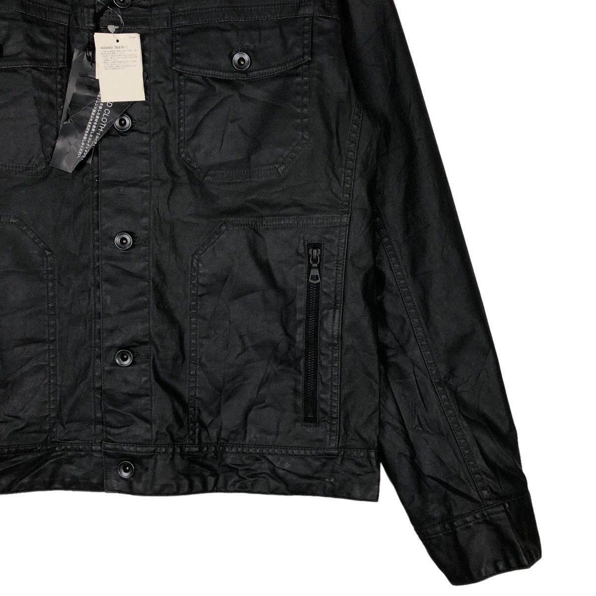 Japanese Brand 🔥Vtg Coated Cloth Biker Jacket Cropped Uniqlo Issey Miyake Size US XL / EU 56 / 4 - 5 Thumbnail